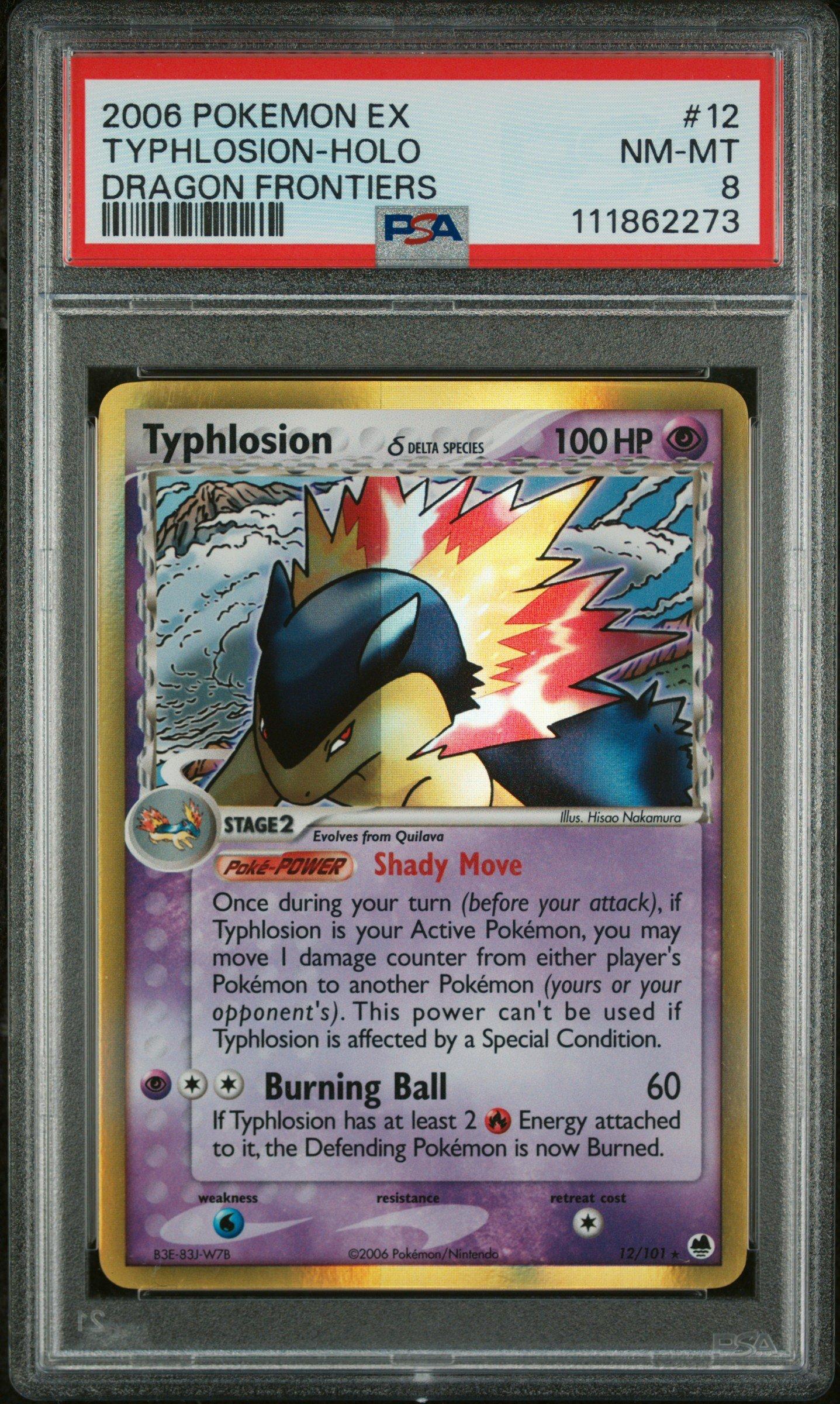 2006 Pokemon Ex Dragon Frontiers 12 Typhlosion-holo PSA 8