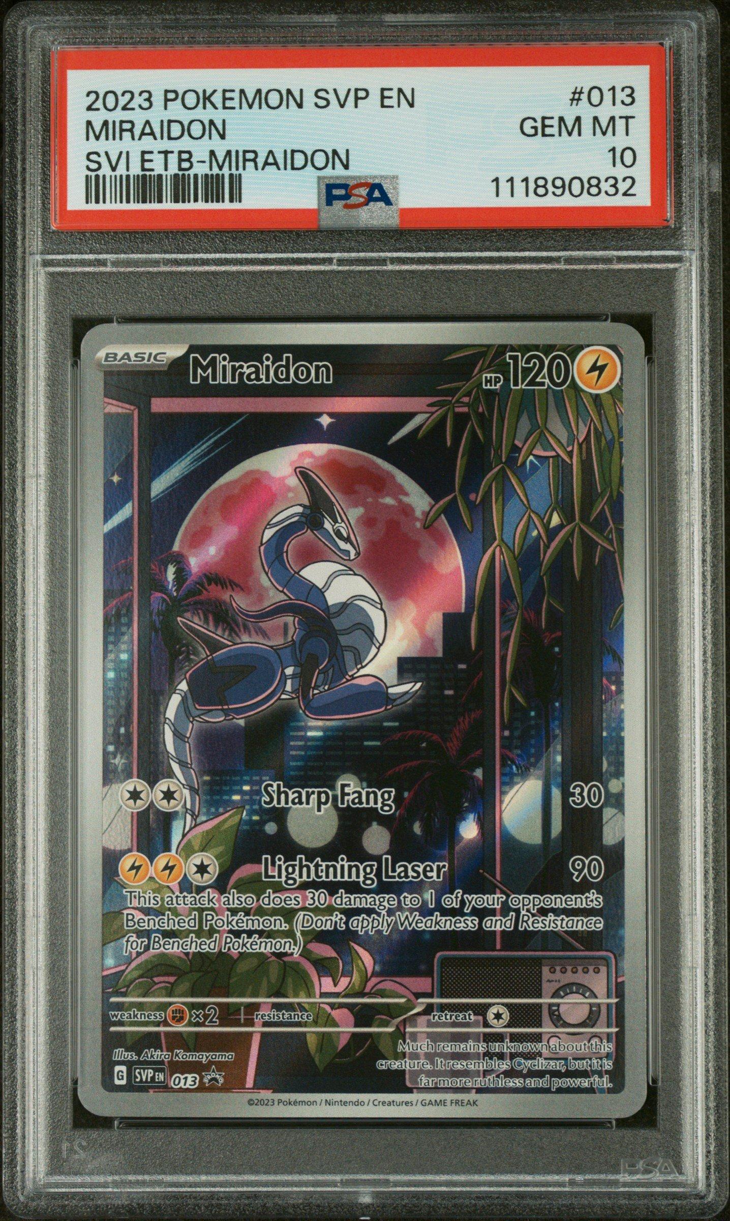 2023 Pokemon Svp En-sv Black Star Promo 013 Miraidon Scarlet & Violet Elite Trainer Box-miraidon PSA 10