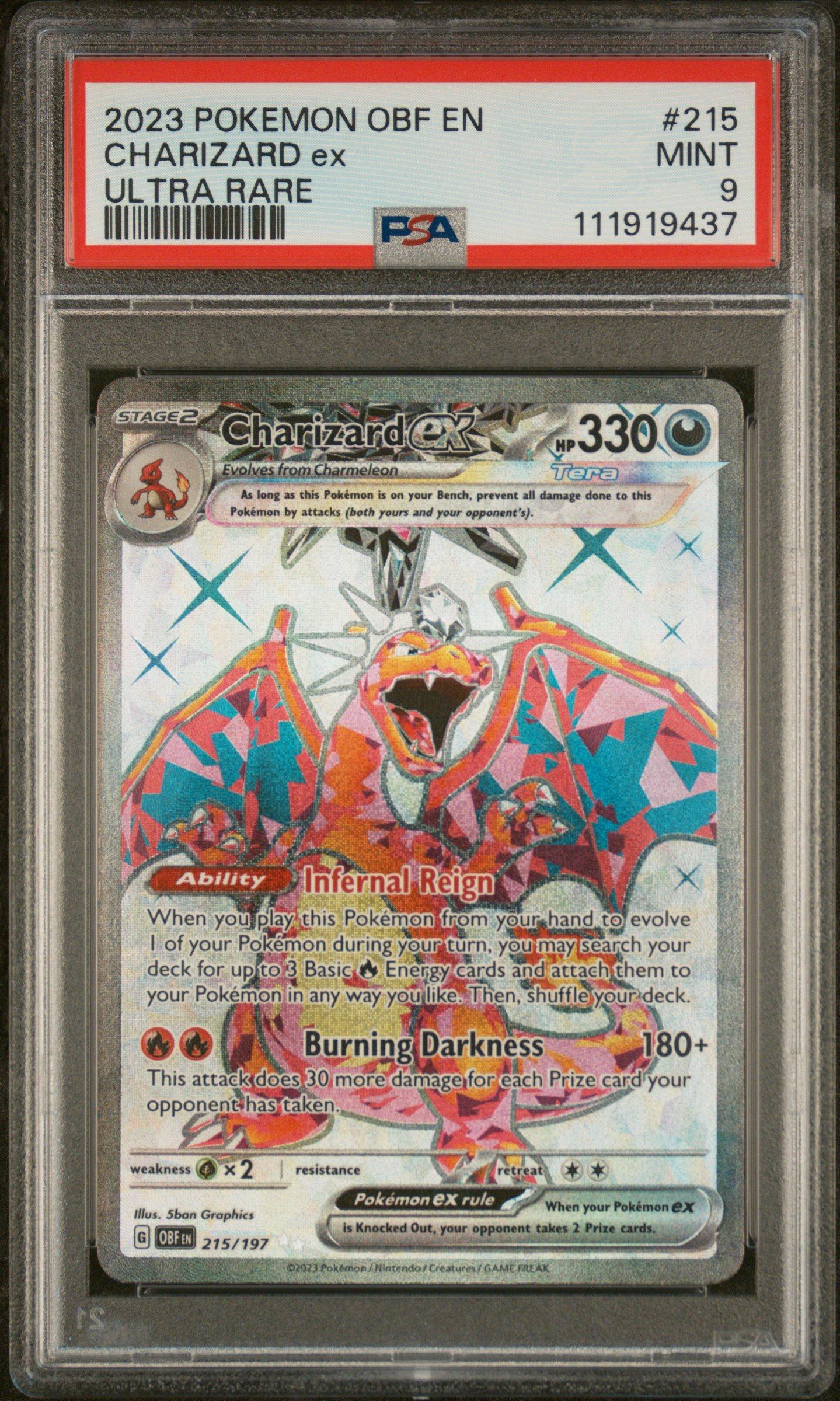 ポケキュン　リザード　psa9 2023 Pokemon Obf En-obsidian Flames 215 Charizard Ex Ultra Rare