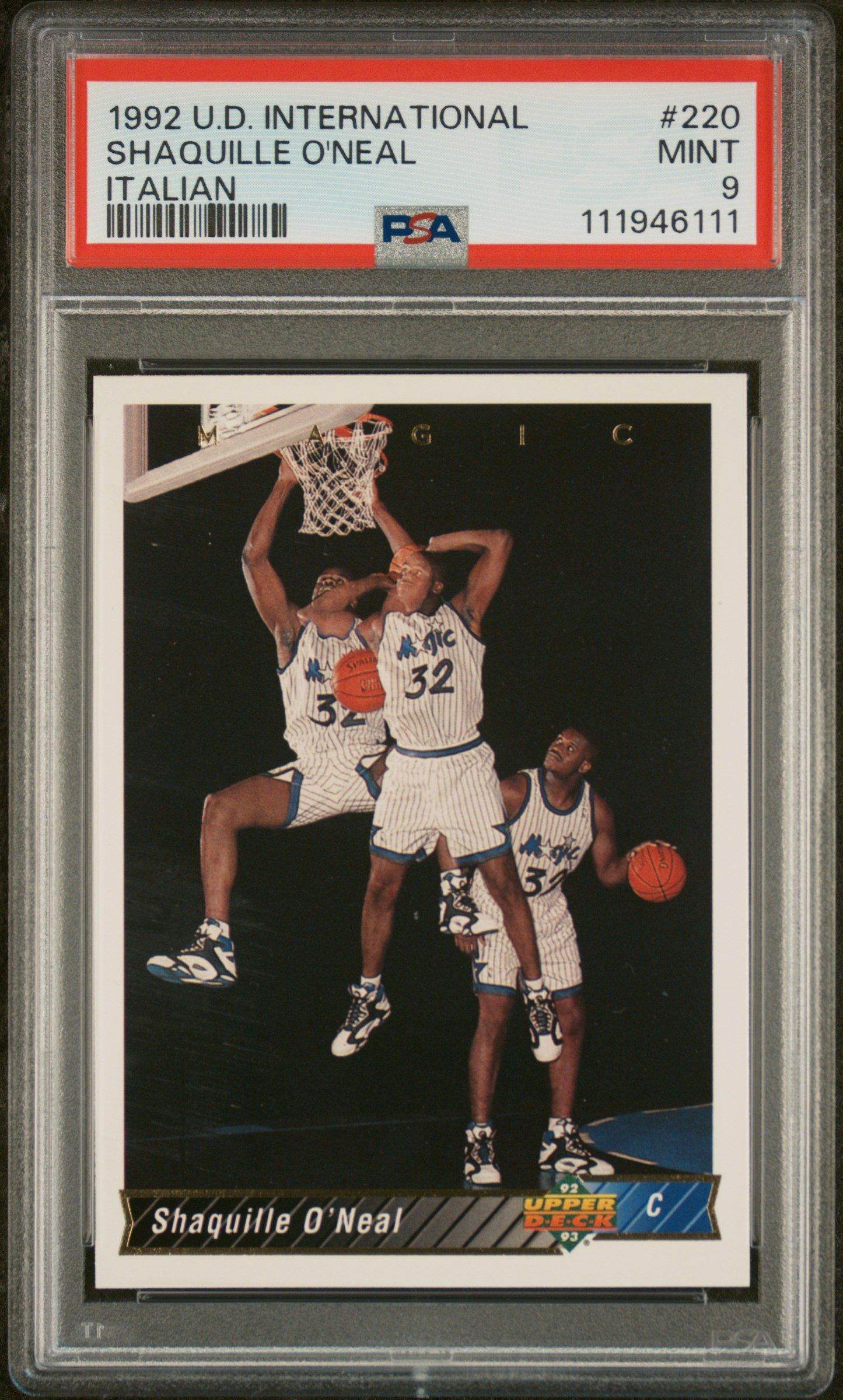 1992 Upper Deck International 220 Shaquille O'neal Italian PSA 9