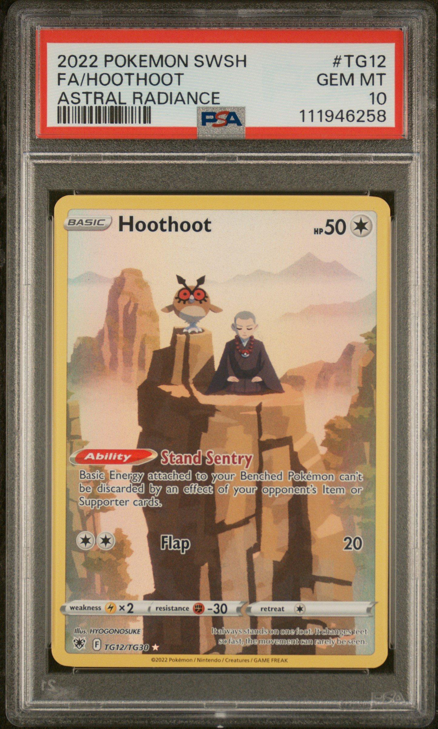 2022 Pokemon Sword & Shield Astral Radiance Tg12 Full Art/hoothoot