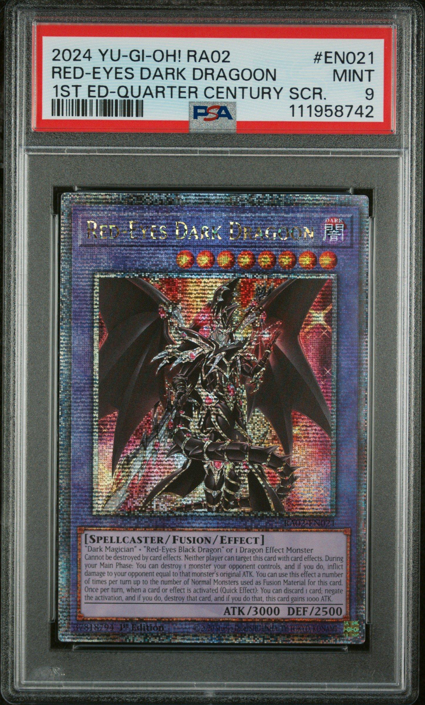 2024 Yu-gi-oh! Ra02-25th Anniversary Rarity Collection Ii En021 Red-eyes Dark Dragoon 1st Edition-quarter Century Secret Rare PSA