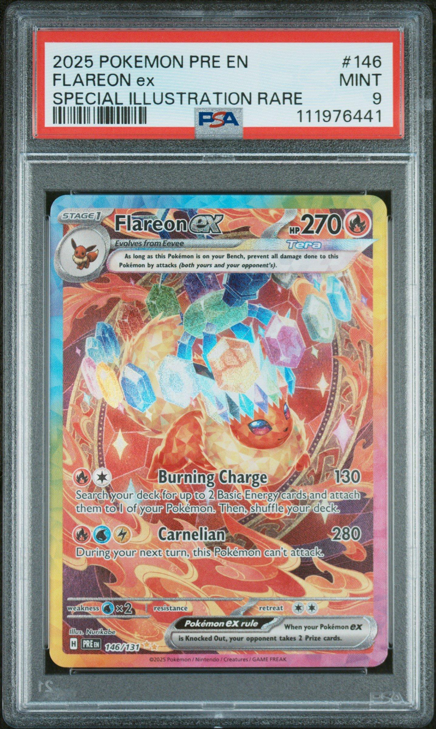 2025 Pokemon Pre En-prismatic Evolutions 146 Flareon Ex