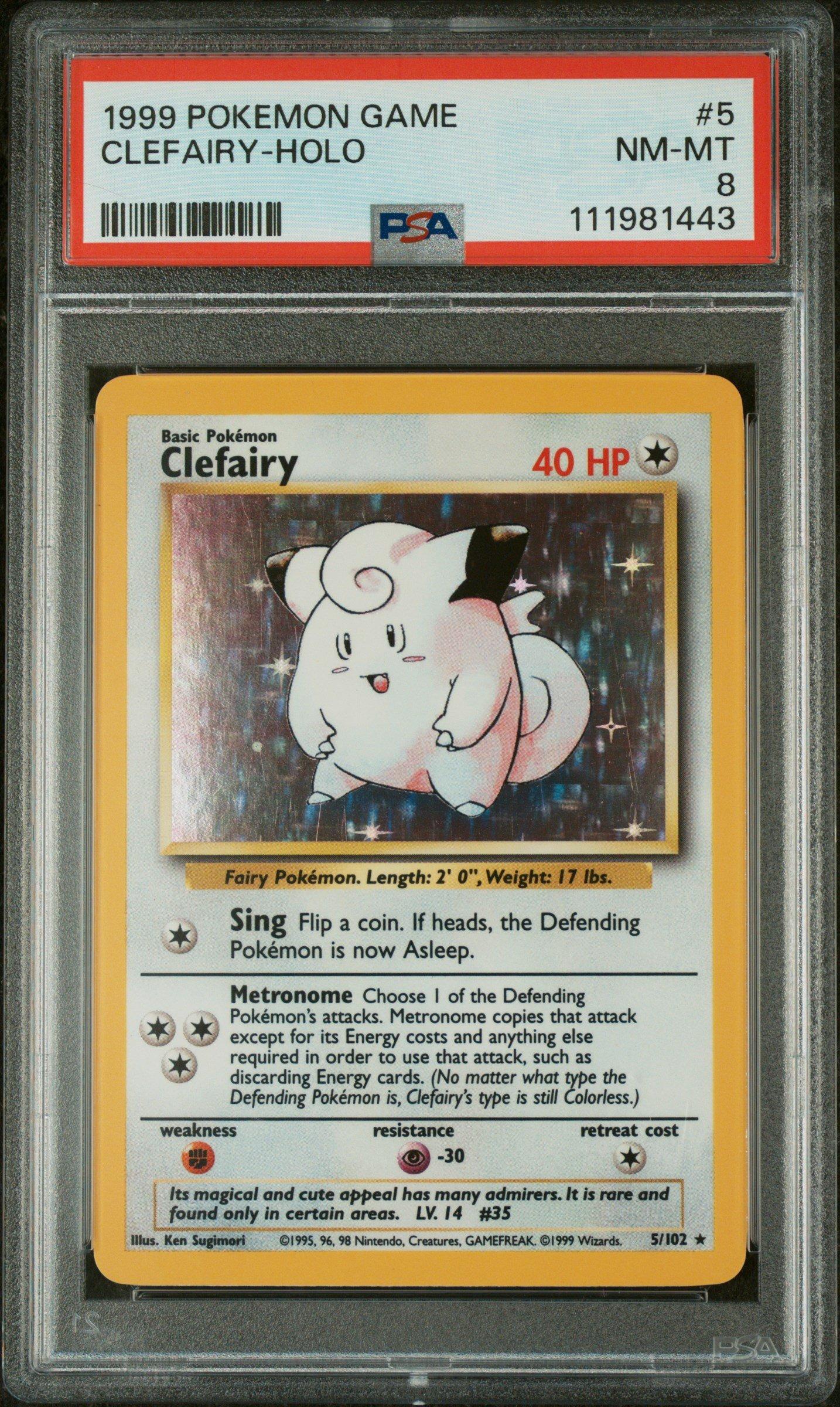 1999 Pokemon Game 5 Clefairy-holo PSA