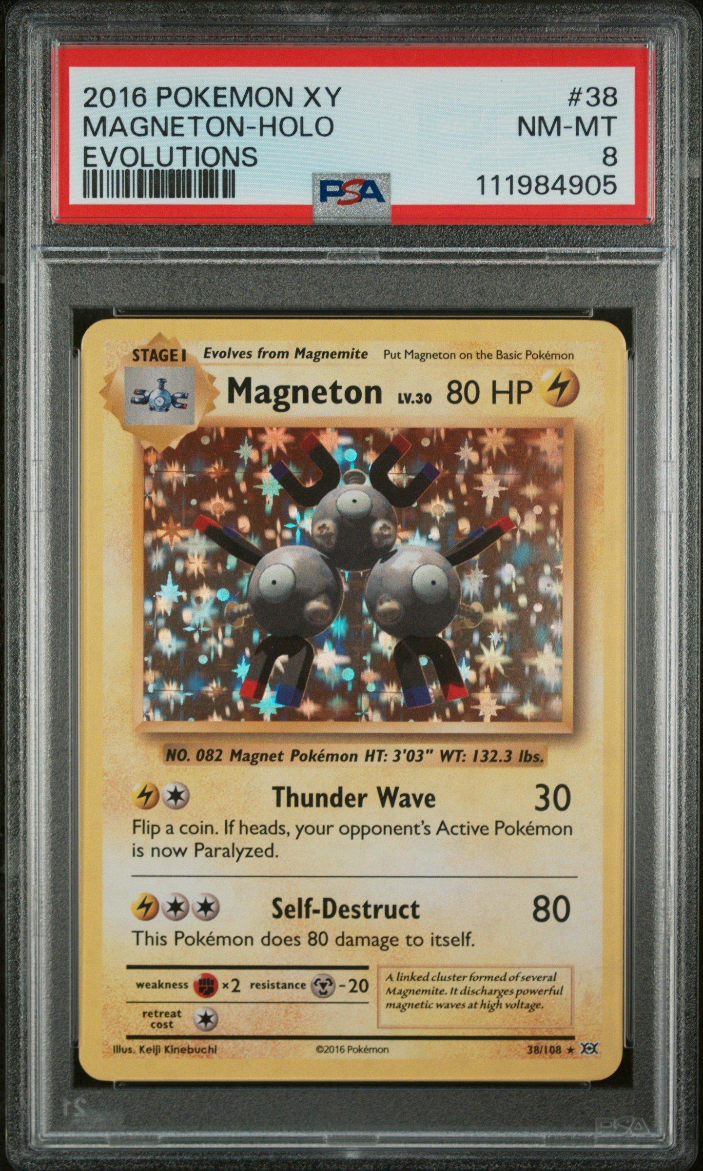 2016 Pokemon Xy Evolutions 38 Magneton-holo PSA 8 Graded Card