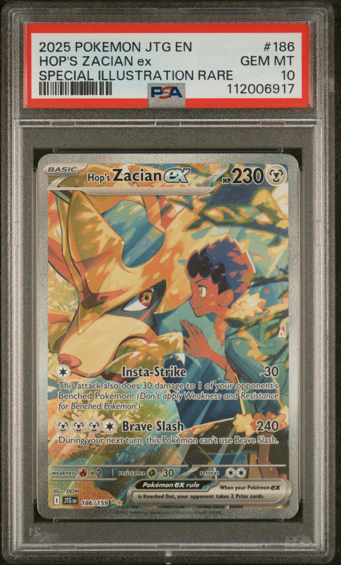 all【PSA10】 hj3-sec2本家,um9-sec,h7-sec2lc 2025 Pokemon Jtg En-journey Together 186 Hop's Zacian Ex