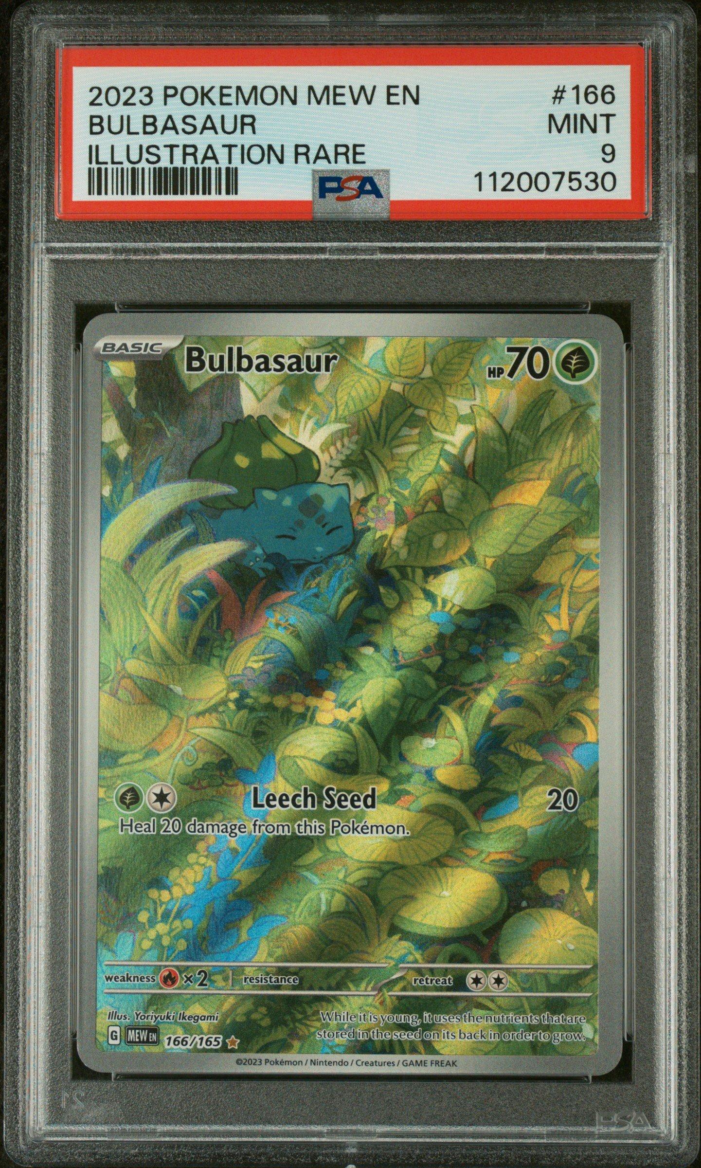 2023 Pokemon Mew En-151 166 Bulbasaur Illustration Rare PSA 9