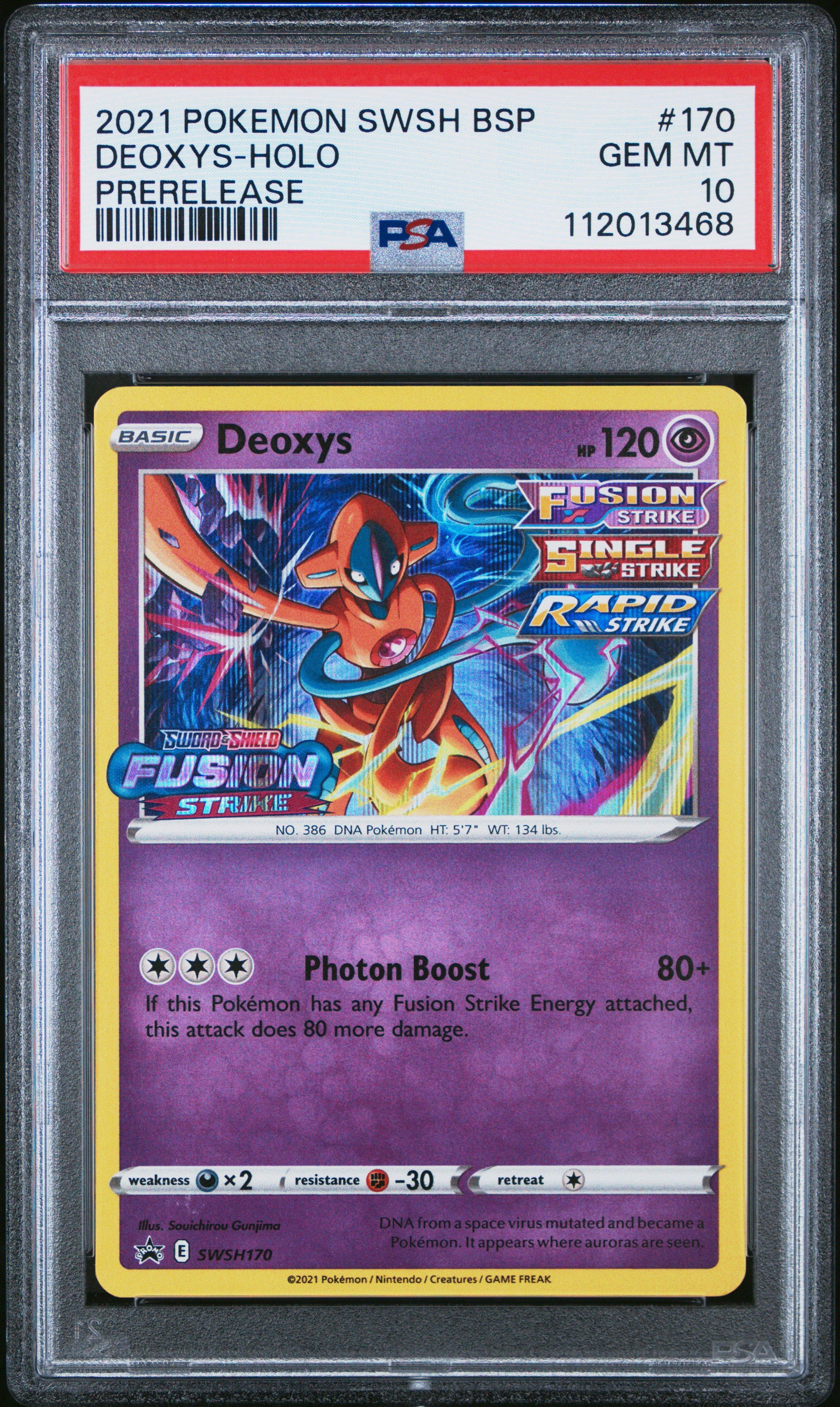 2021 Pokemon Swsh Black Star Promo 170 Deoxys-holo Prerelease PSA 10