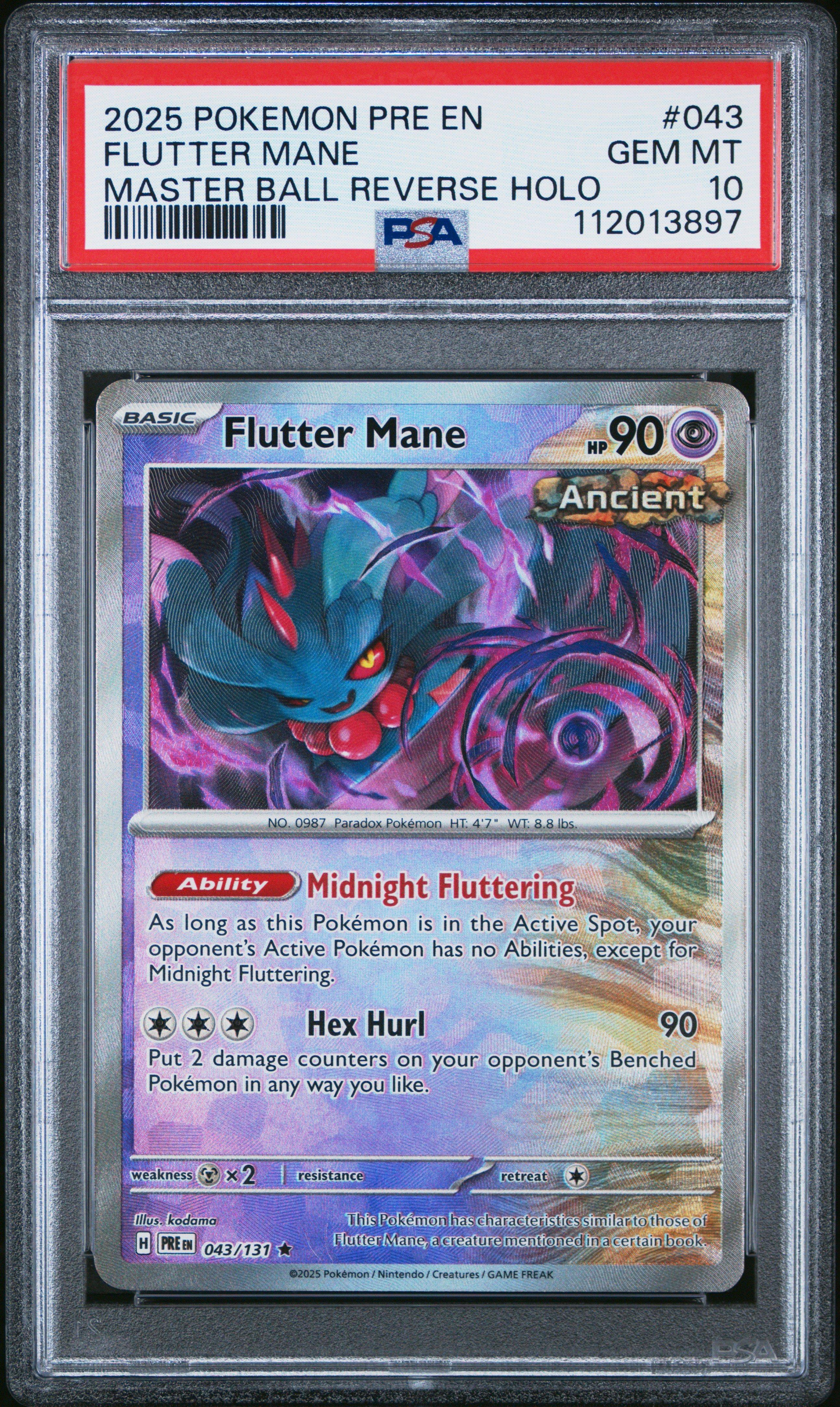 2025 Pokemon Pre En-prismatic Evolutions 043 Flutter Mane Master