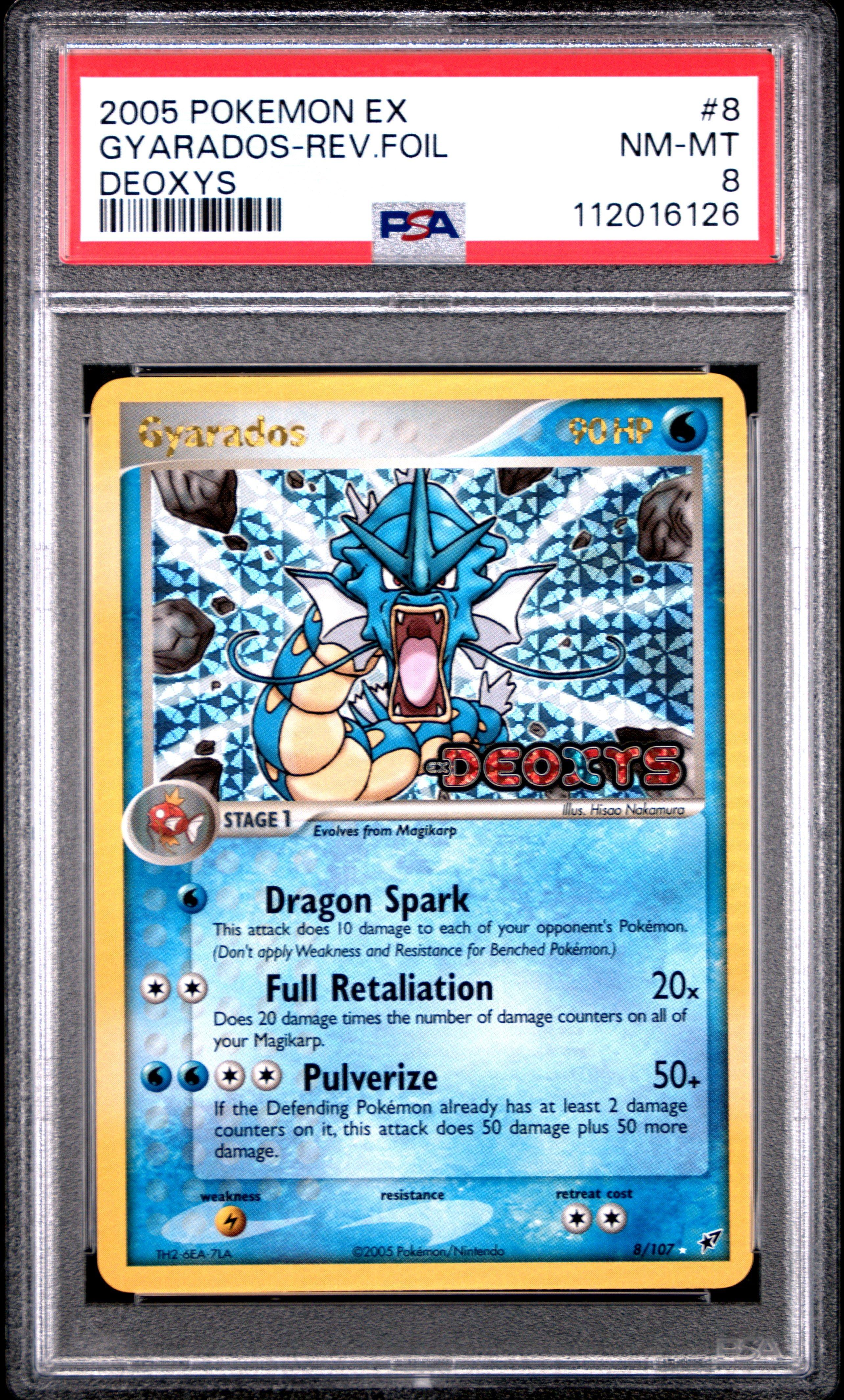 2005 Pokemon Ex Deoxys 8 Gyarados-reverse Foil PSA 8