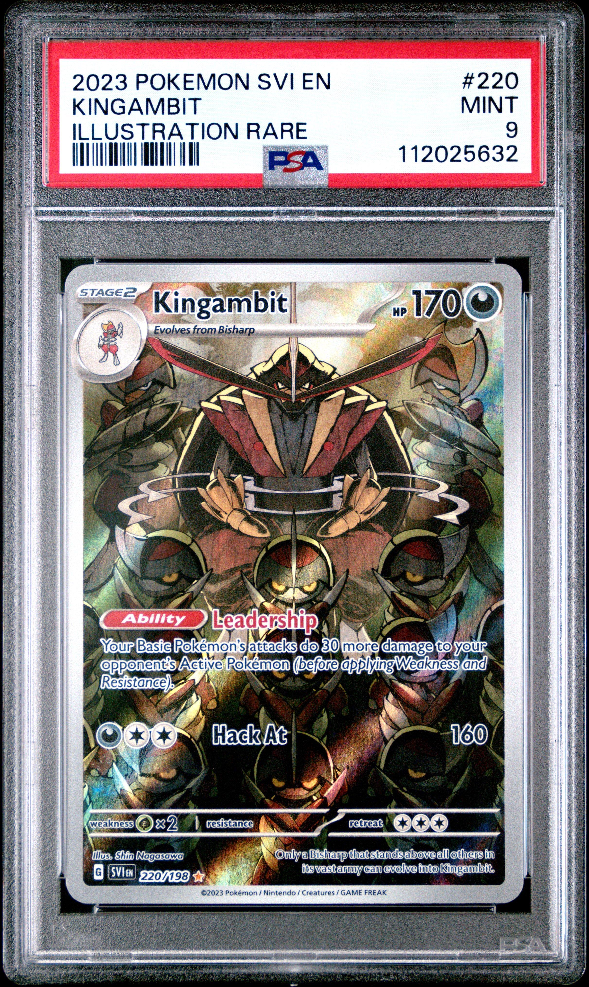 kingambit pokemon card 130 Near Mint Certification #122071490 Kingambit 150 - SV03 Obsidian