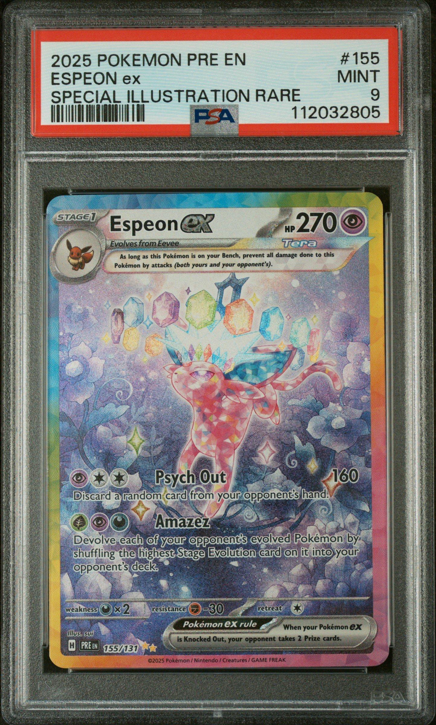 2025 Pokemon Pre En-prismatic Evolutions 155 Espeon Ex Special