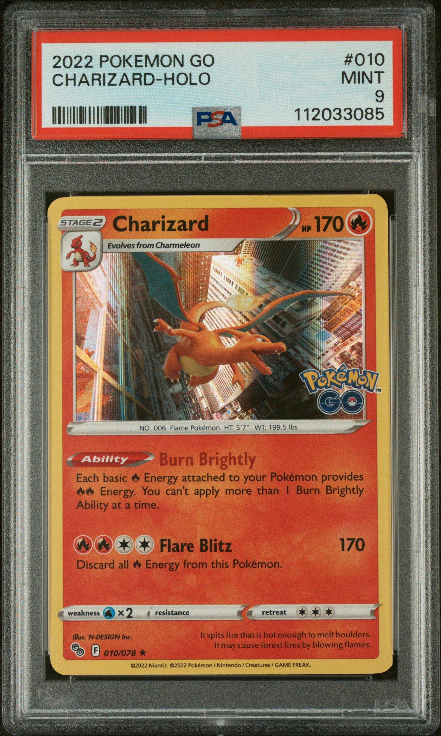 charizard pokemon card go 010/078 - - Foil - Evolution Lot Pokmon Hit Points160 HP Stage CHARIZARD HOLO RARE 2022 POKEMON