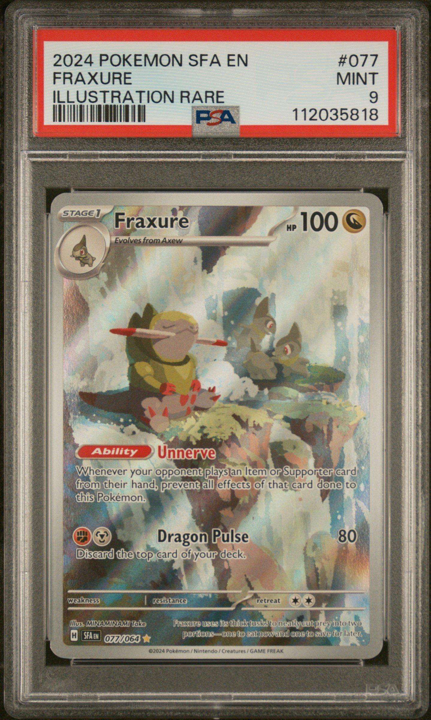 pokemon fraxure card 2024 Pokemon Sfa En-shrouded Fable 077 Fraxure Illustration Rare PSA 9  Graded Card