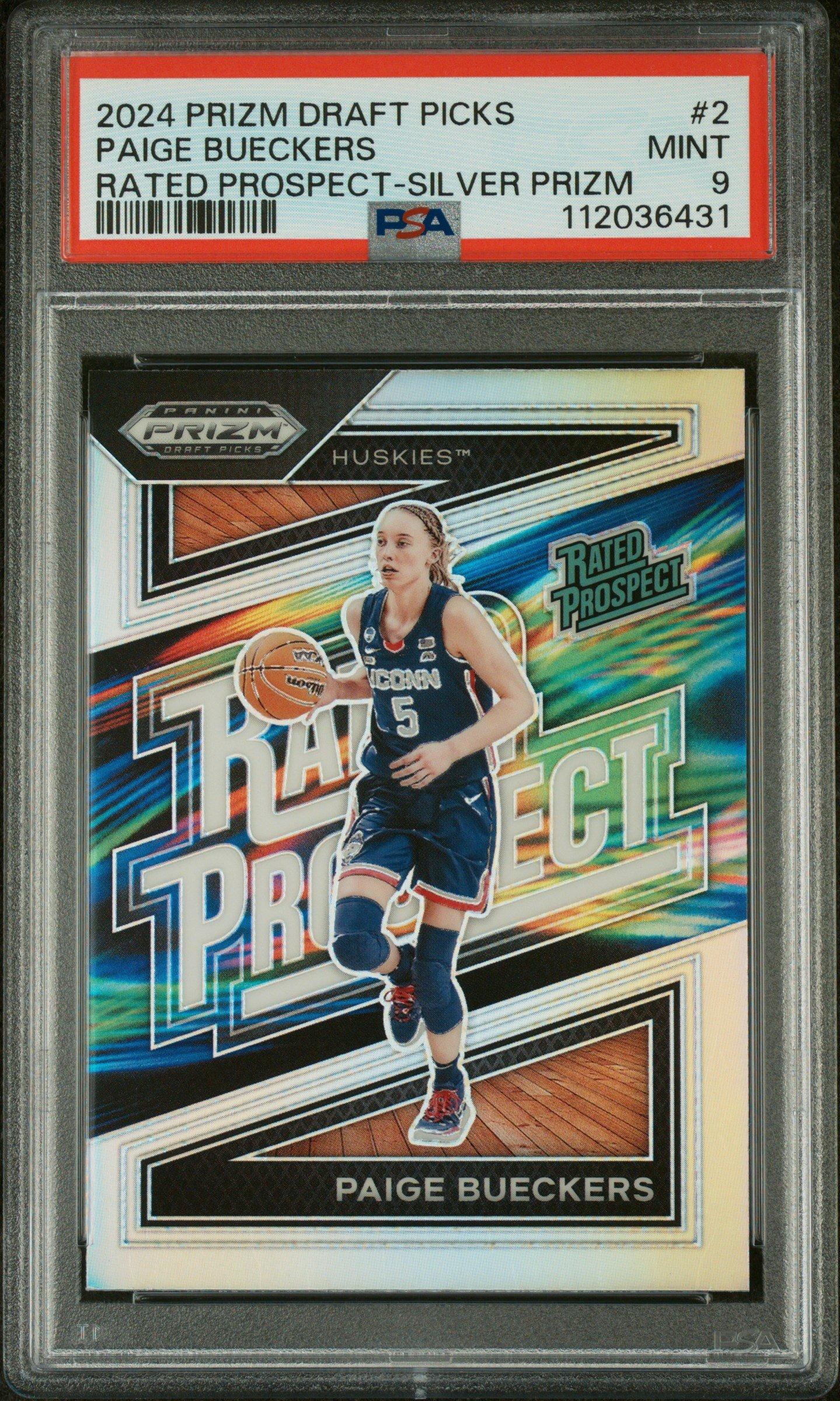 2024 Panini Prizm Draft Picks Rated Prospect 2 Paige Bueckers Silver Prizm PSA 9