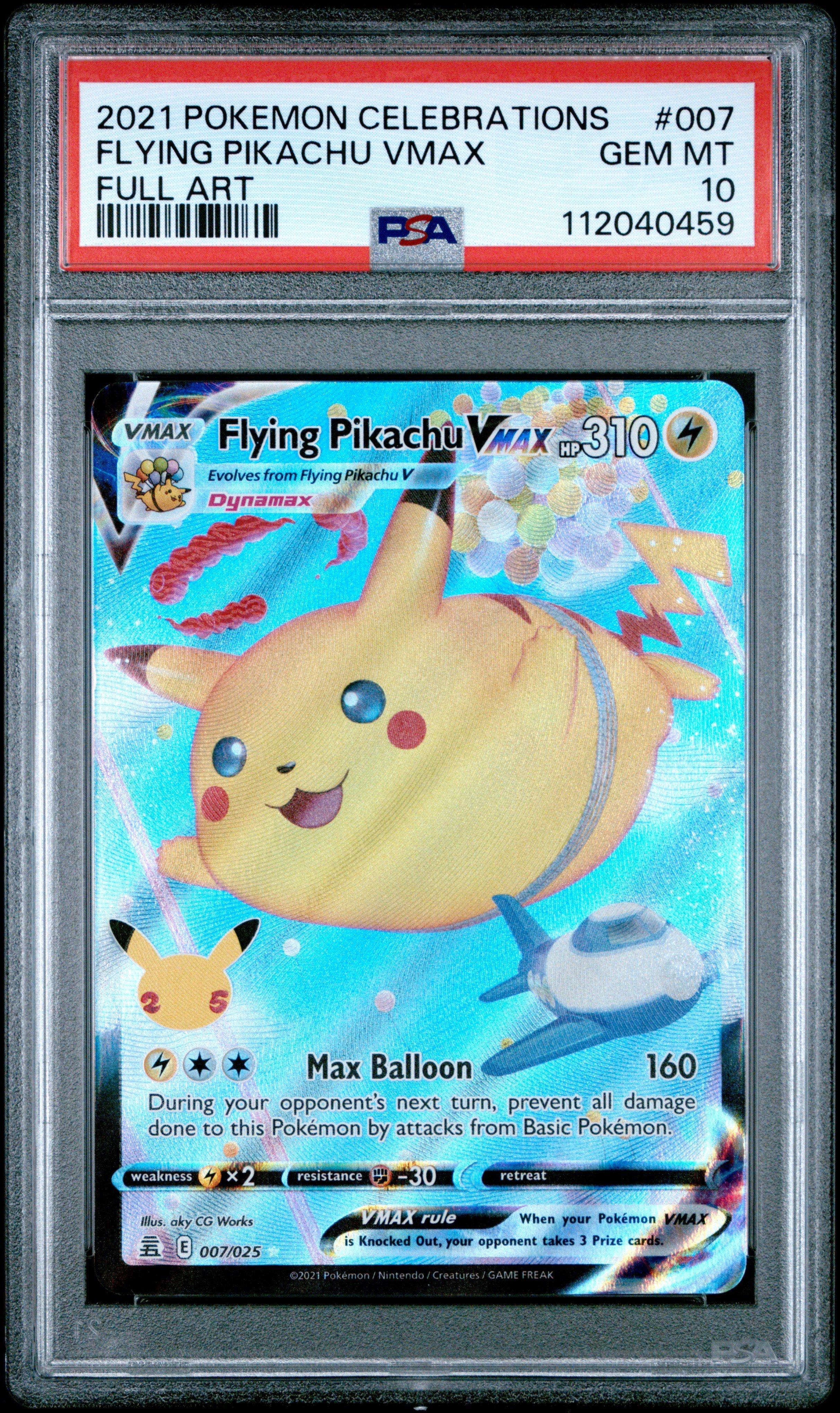 2021 Pokemon Celebrations 007 Full Art/flying Pikachu Vmax PSA 10