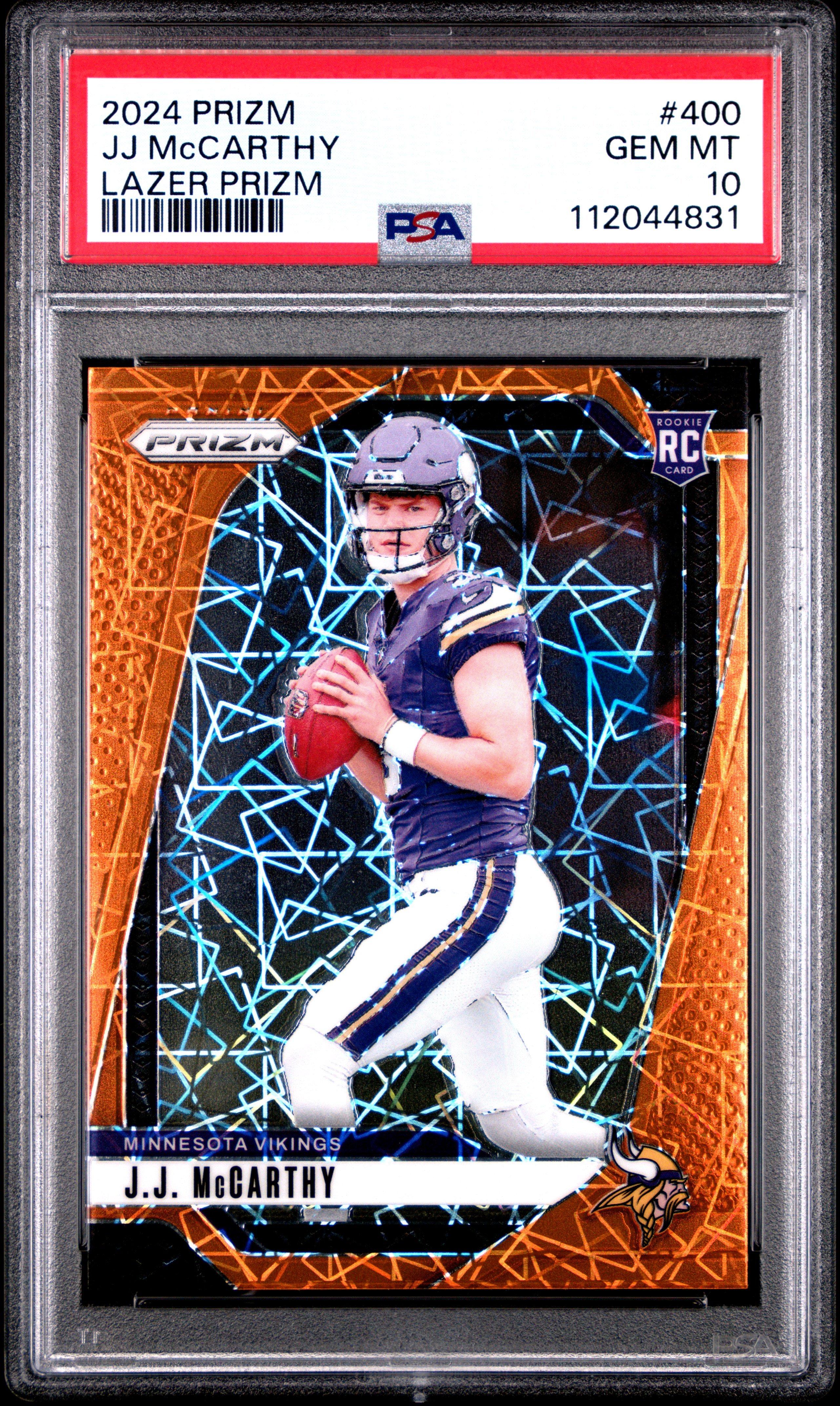 2024 Panini Prizm 400 Jj Mccarthy Lazer Prizm PSA 10 Graded Card