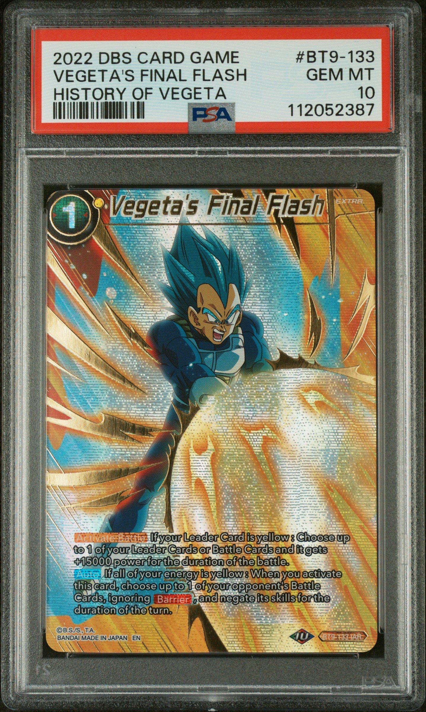 2022 Dragon Ball Super Card Game Theme Selection History Of Vegeta Bt9-133 Vegeta's Final Flash PSA 10