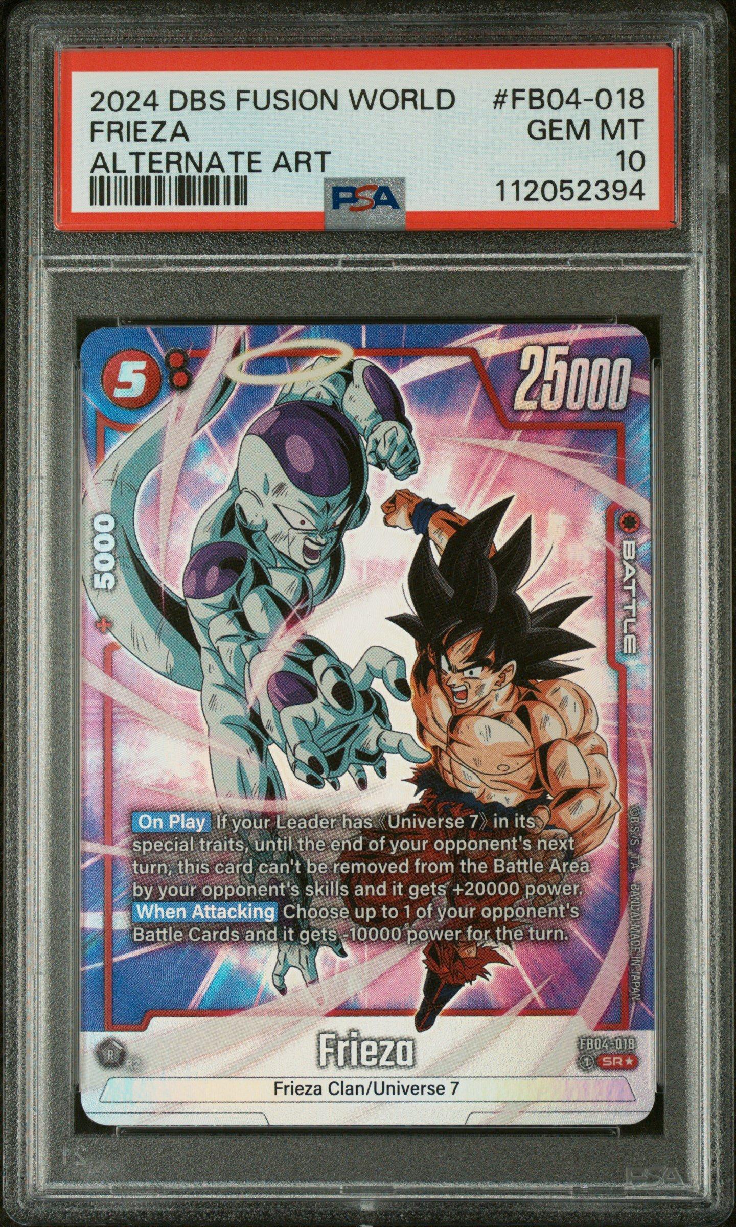 2024 Dragon Ball Super Card Game Fusion World Ultra Limit Fb04-018 Frieza Alternate Art PSA 10