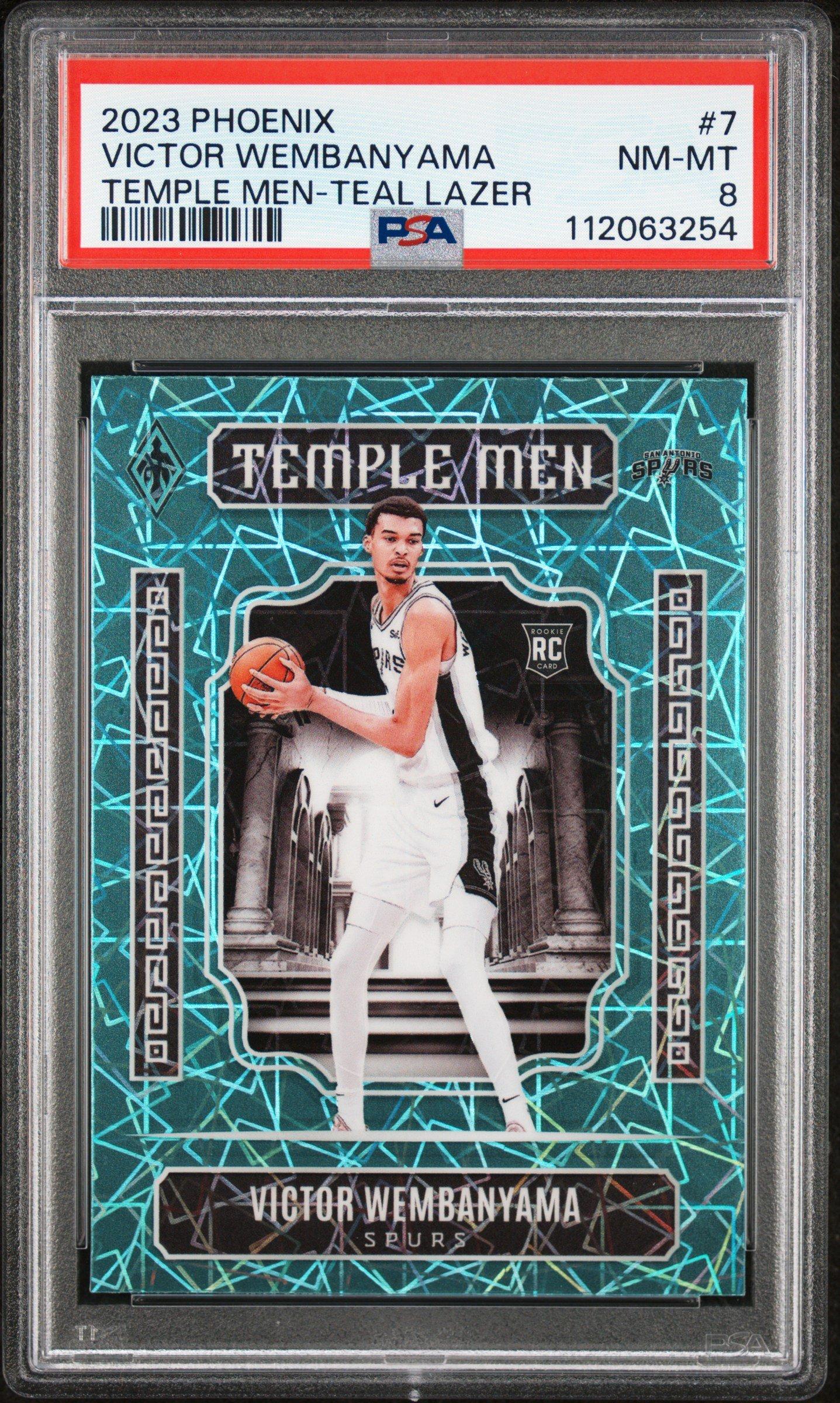 2023 Panini Phoenix Temple Men 7 Victor Wembanyama Teal Lazer PSA