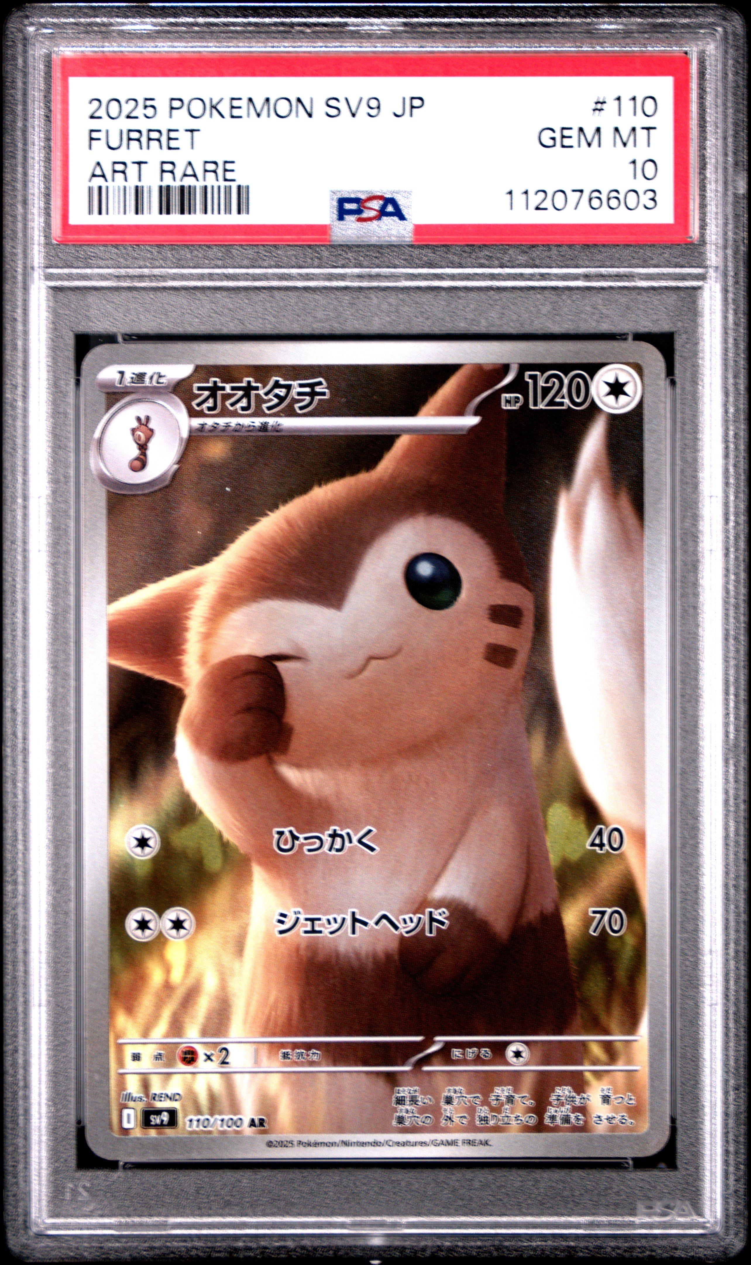 2025 ポケモン SV9 JP フワレット アートレア 2025 Pokemon Japanese Sv9-battle Partners 110 Furret Art Rare PSA
