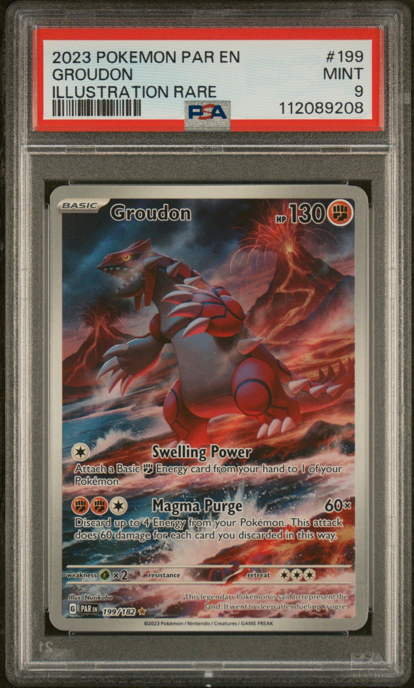 2023 Pokemon Par En-paradox Rift 199 Groudon Illustration Rare PSA