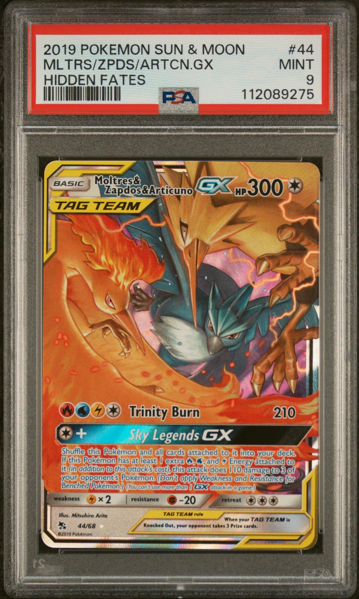 2019 Pokemon Sun & Moon Hidden Fates 44 Moltres & Zapdos