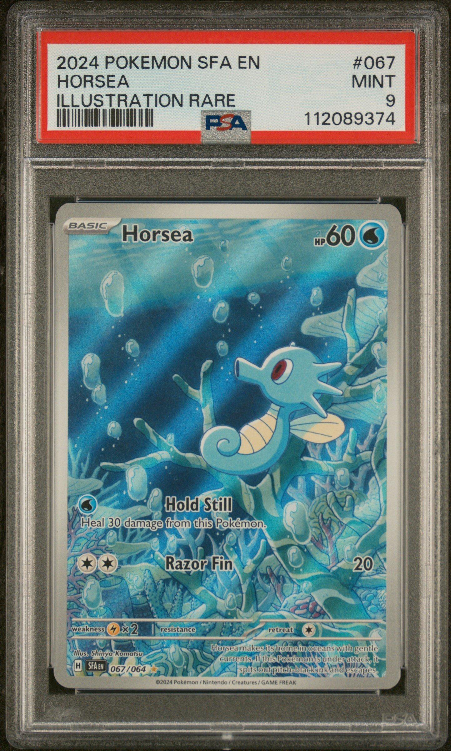 2024 Pokemon Sfa En-shrouded Fable 067 Horsea Illustration Rare PSA