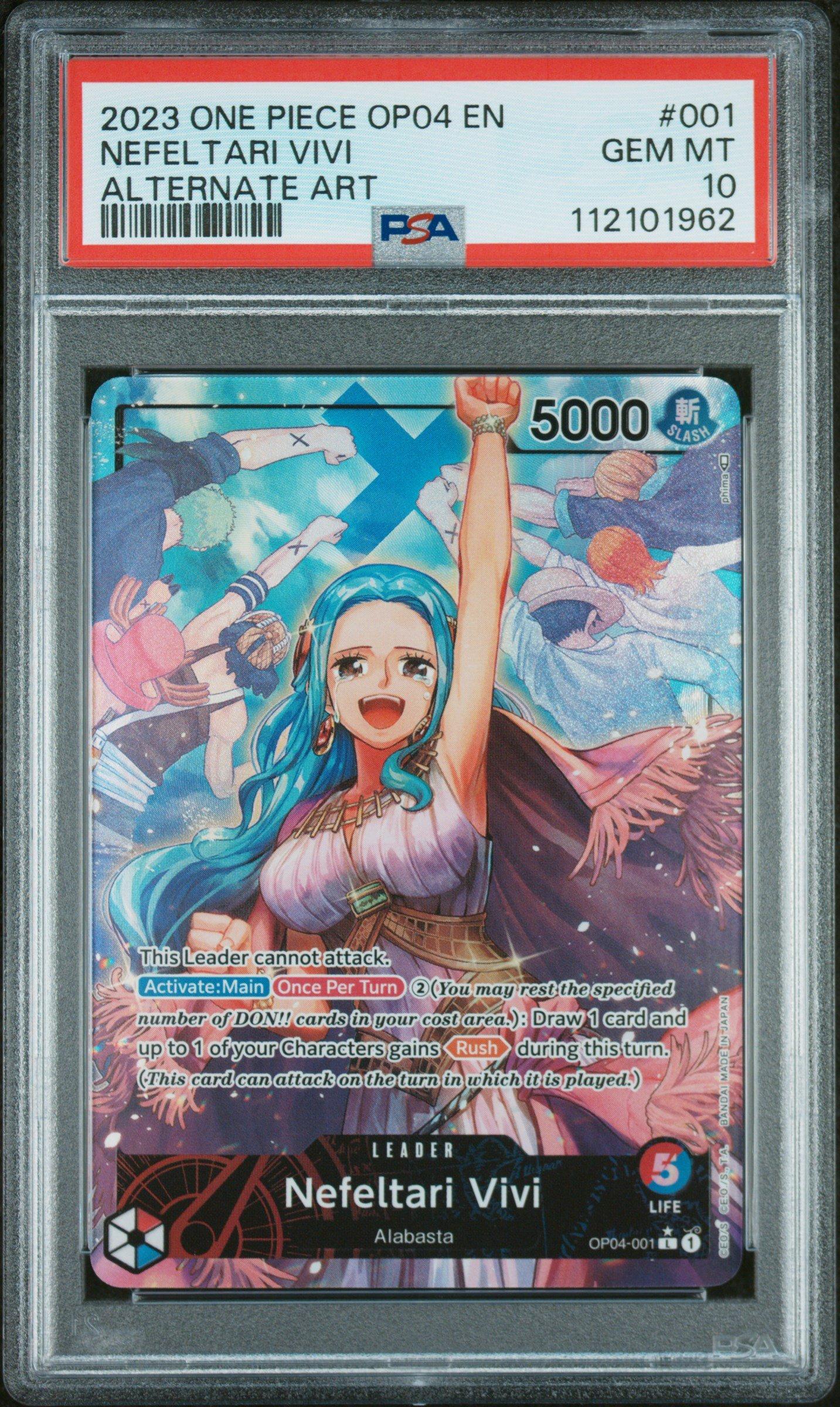 2023 One Piece Op04-kingdoms Of Intrigue 001 Nefeltari Vivi Alternate Art PSA 10