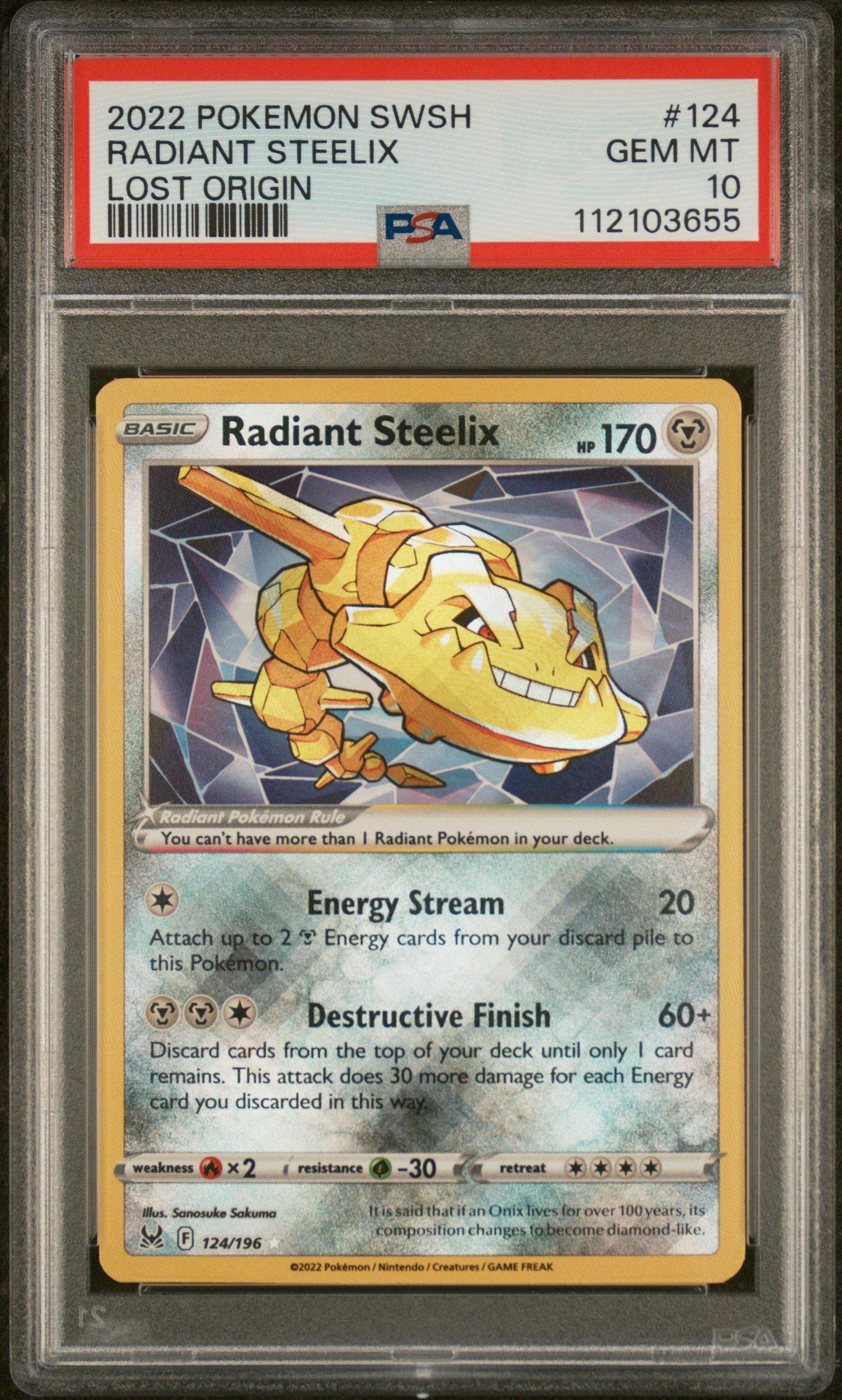 2022 Pokemon Sword & Shield Lost Origin 124 Radiant Steelix PSA 10