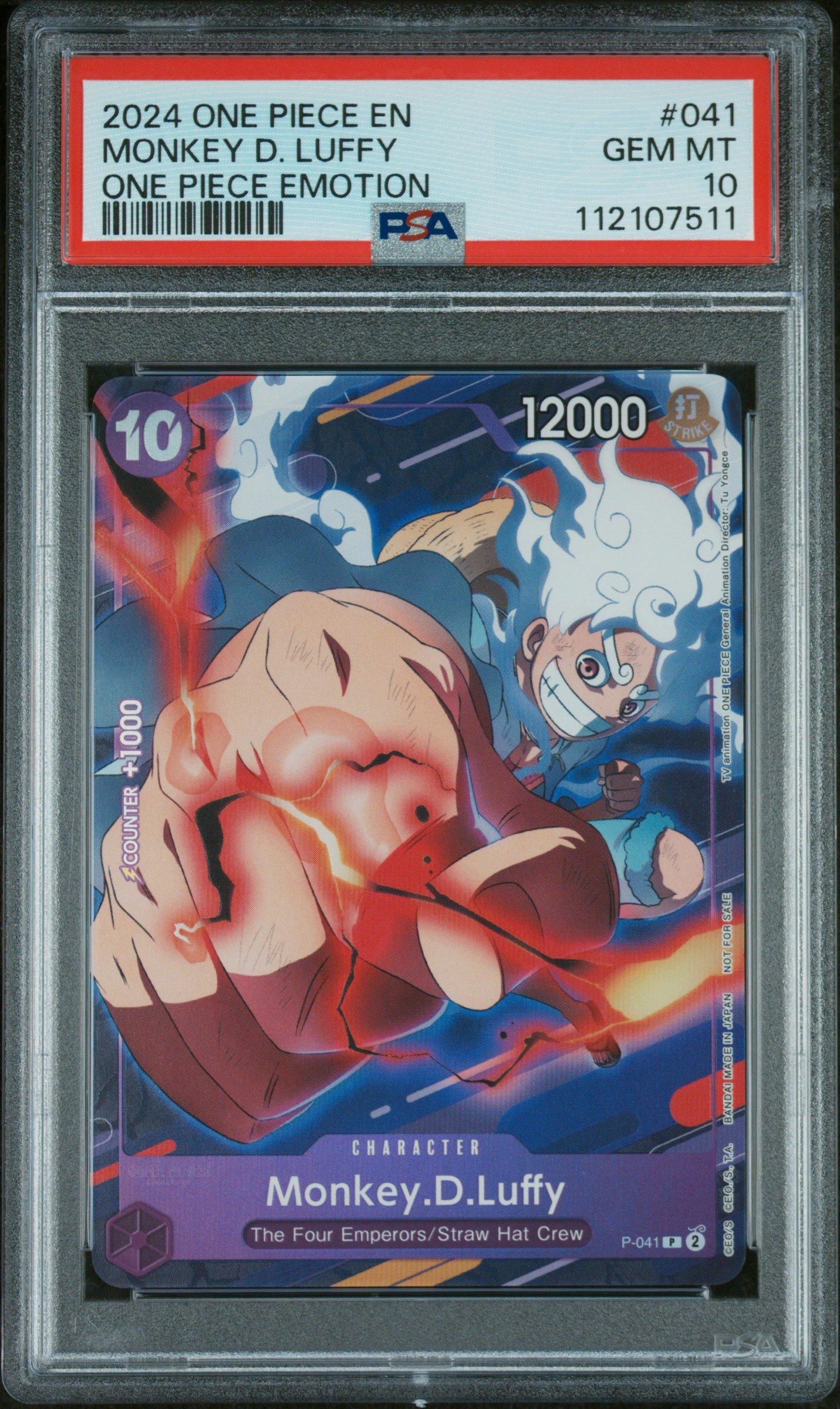 2024 One Piece Promos 041 Monkey D. Luffy One Piece Emotion PSA 10