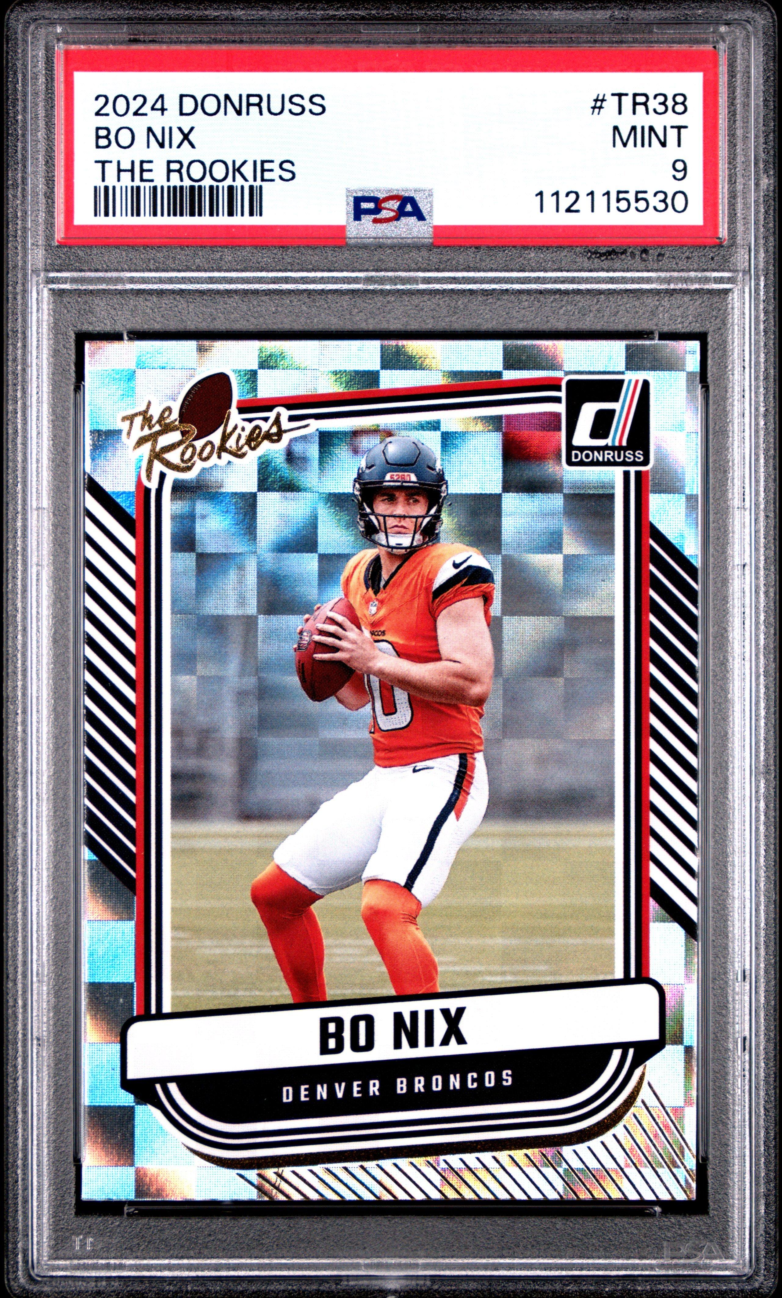2024 Panini Donruss The Rookies Tr38 Bo Nix PSA 9