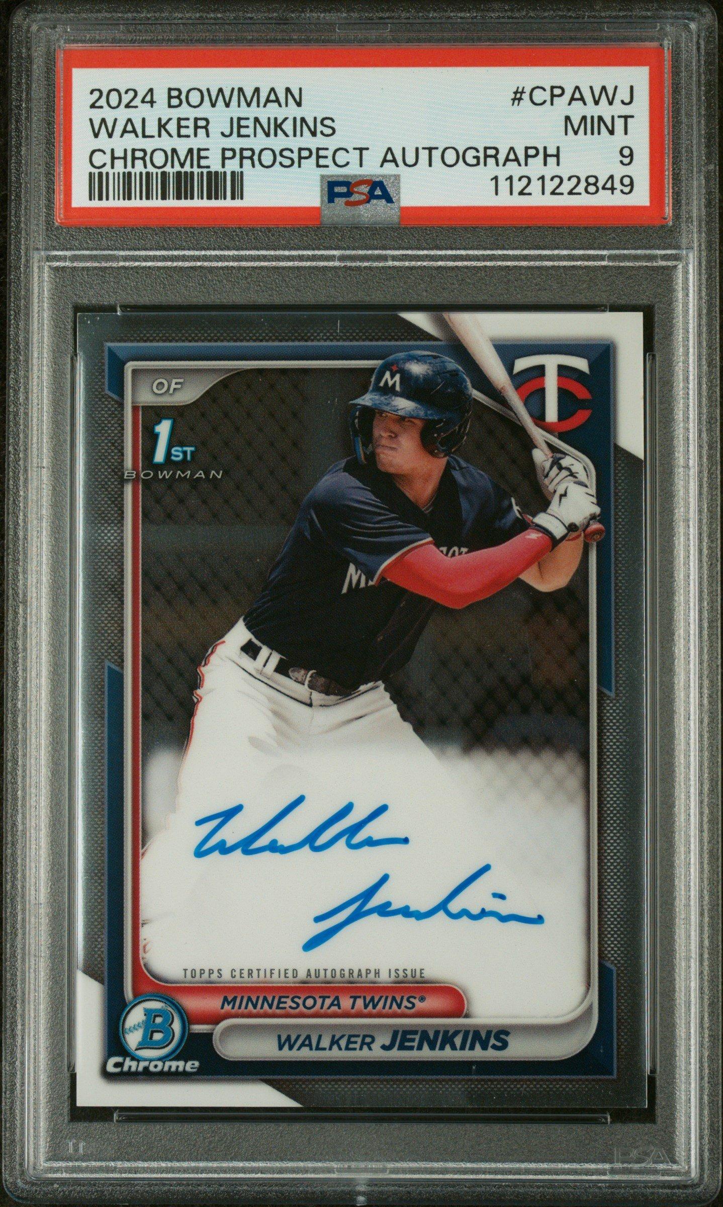 2024 Bowman Chrome Prospect Autographs Cpawj Walker Jenkins PSA 9