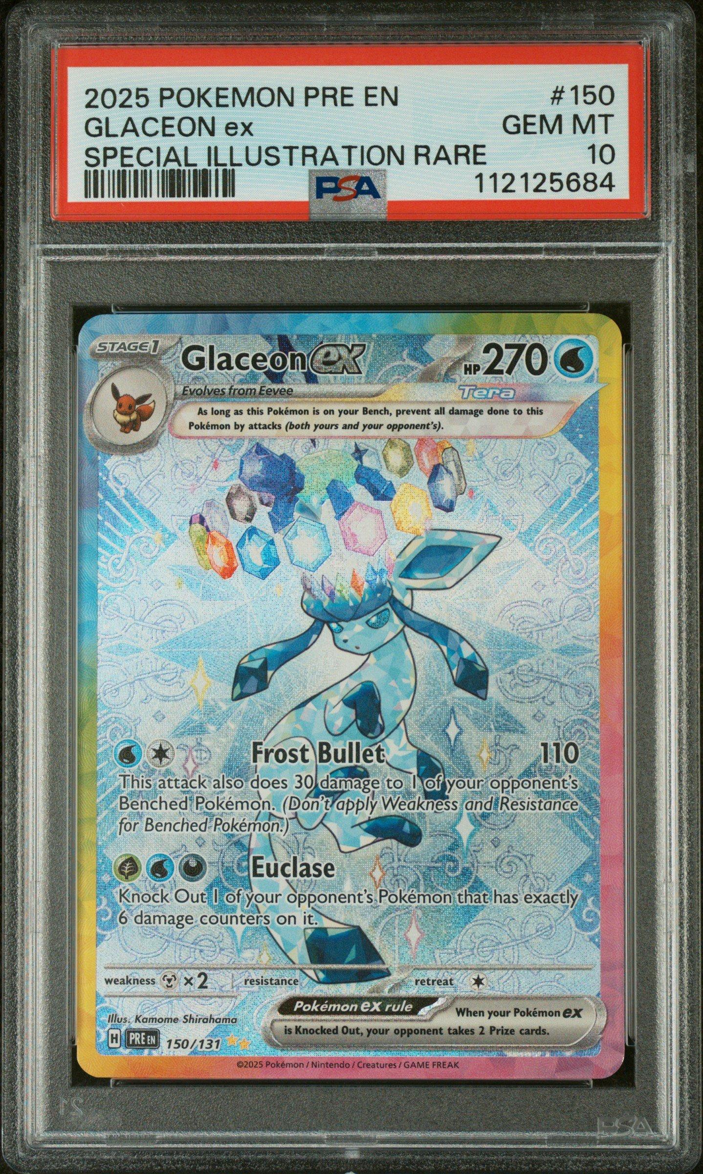 2025 Pokemon Pre En-prismatic Evolutions 150 Glaceon Ex Special