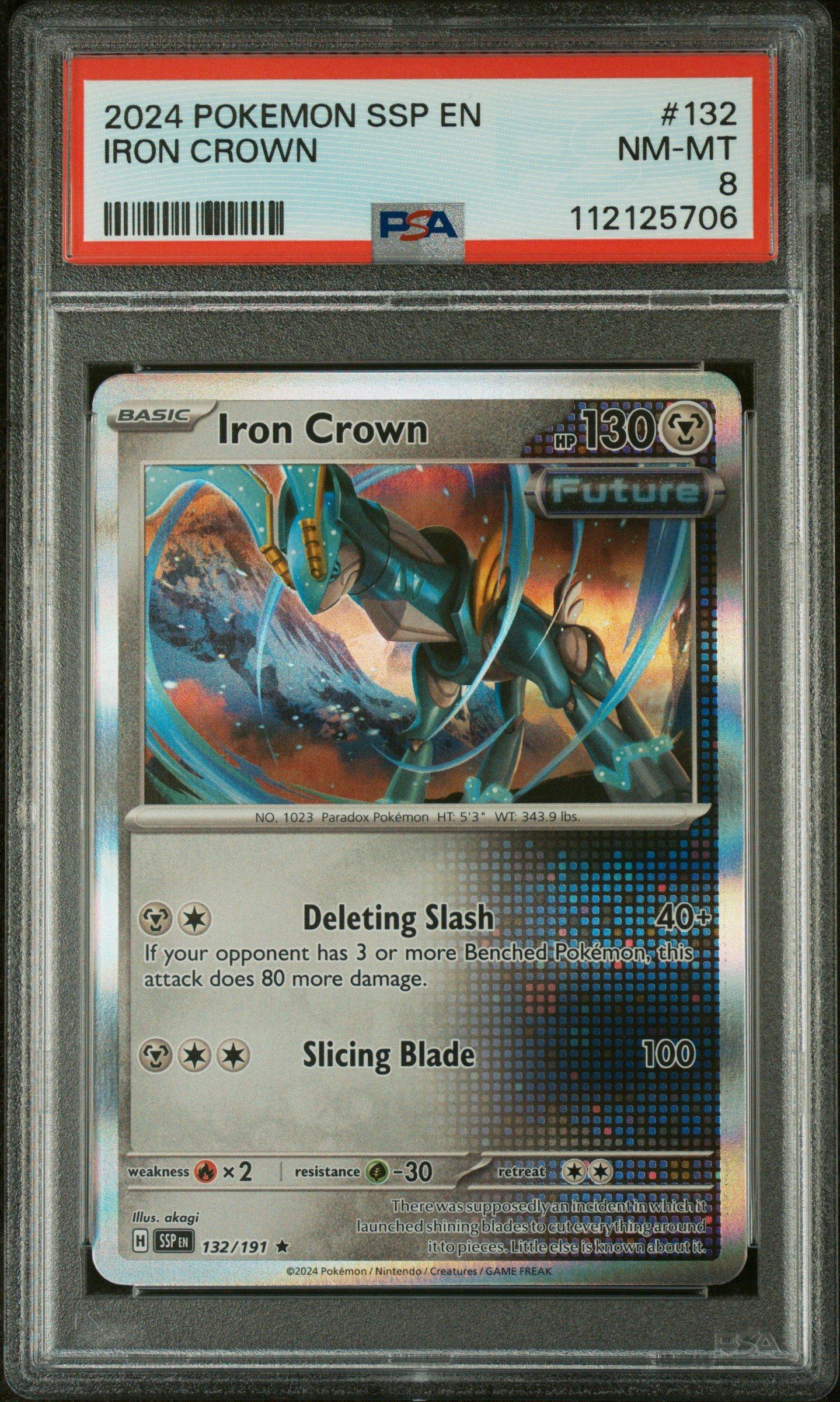 2024 Pokemon Ssp En-surging Sparks 132 Iron Crown PSA 8
