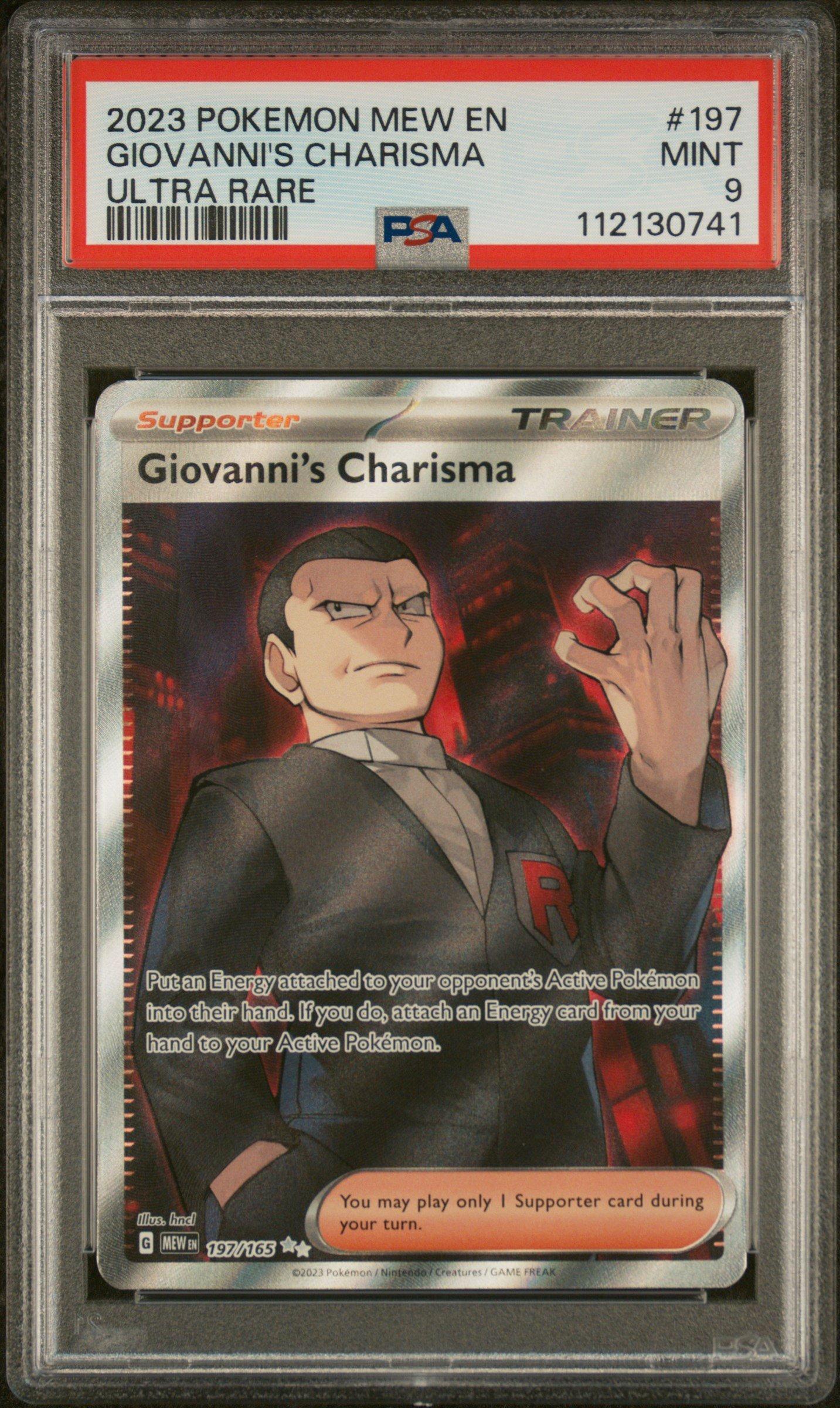2023 Pokemon Mew En-151 197 Giovanni's Charisma Ultra Rare PSA 9 Graded Card  | GameStop