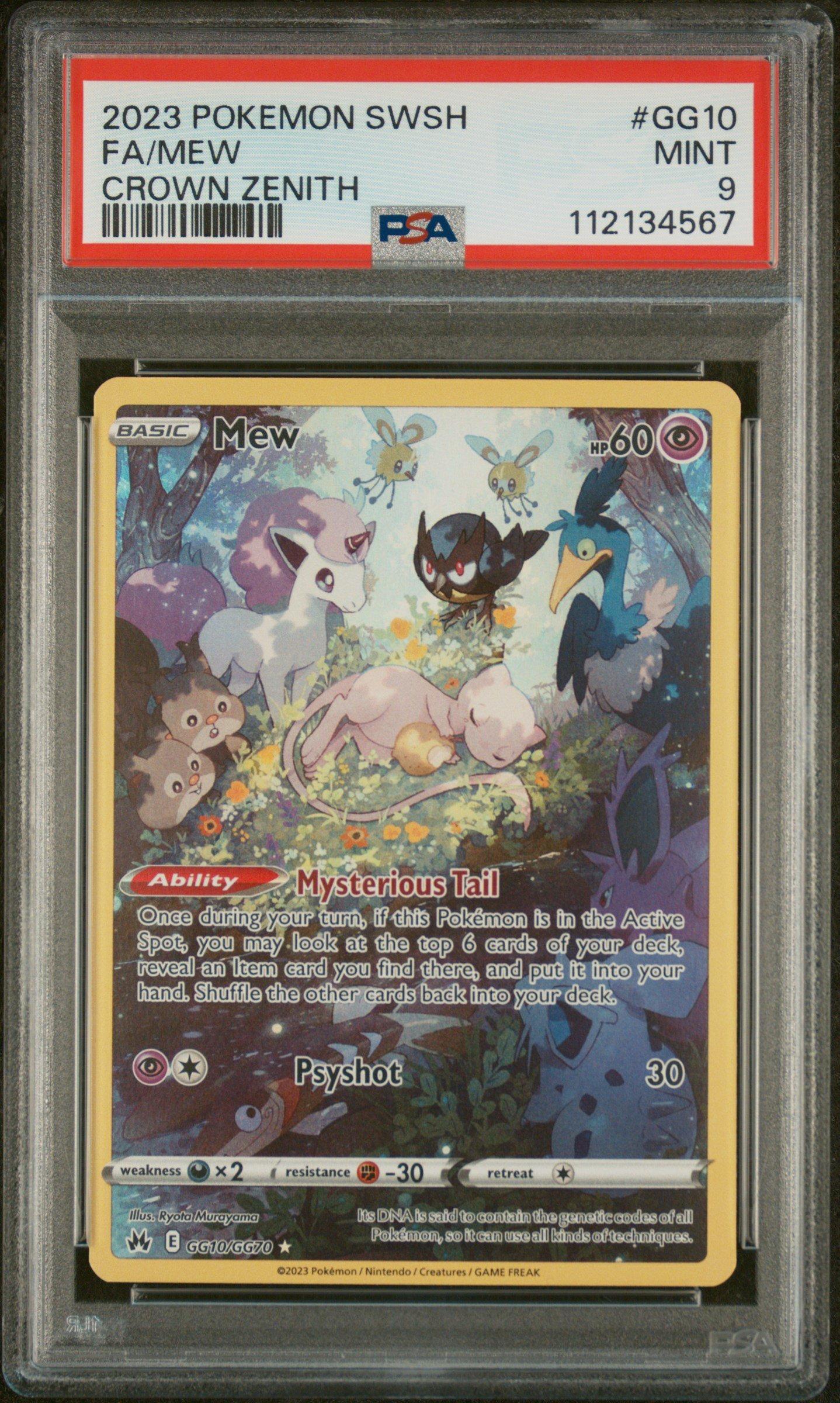 2023 Pokemon Sword And Shield Crown Zenith Gg10 Full Art/mew PSA 9