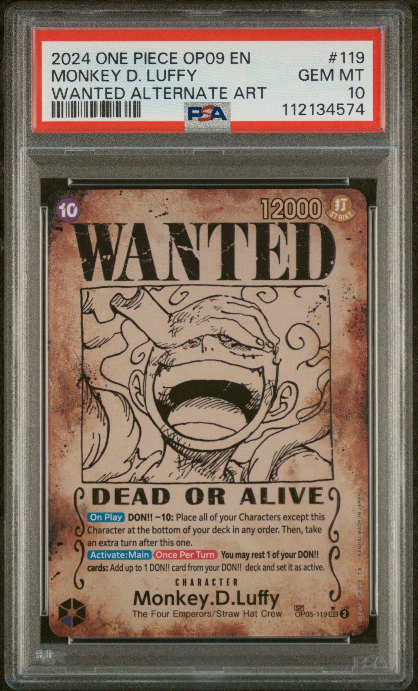 2024 ONE PIECE JPN #119 WANTEDカード 2024 One Piece Op09-emperors In The New World 119 Monkey D. Luffy
