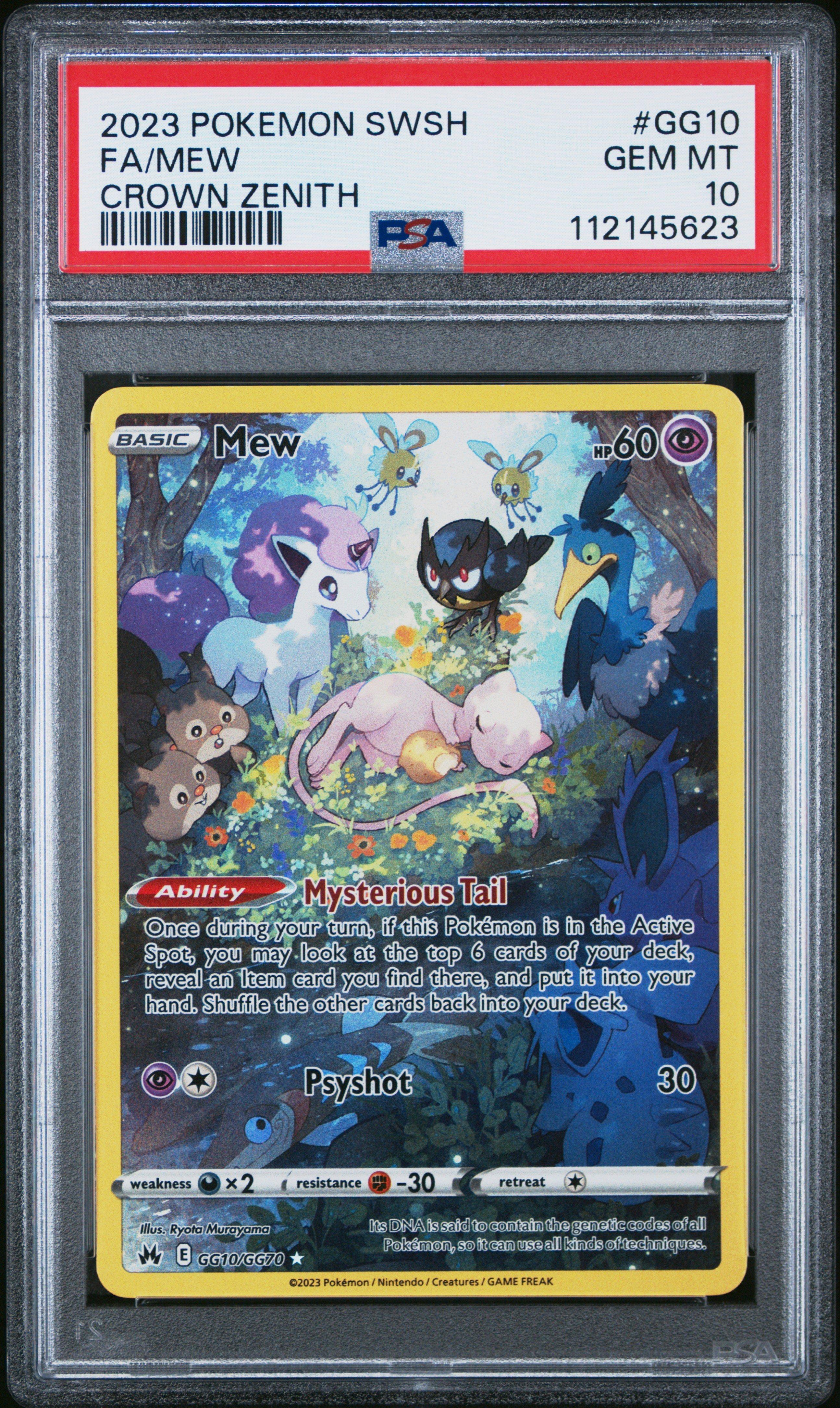 2023 Pokemon Sword And Shield Crown Zenith Gg10 Full Art/mew PSA