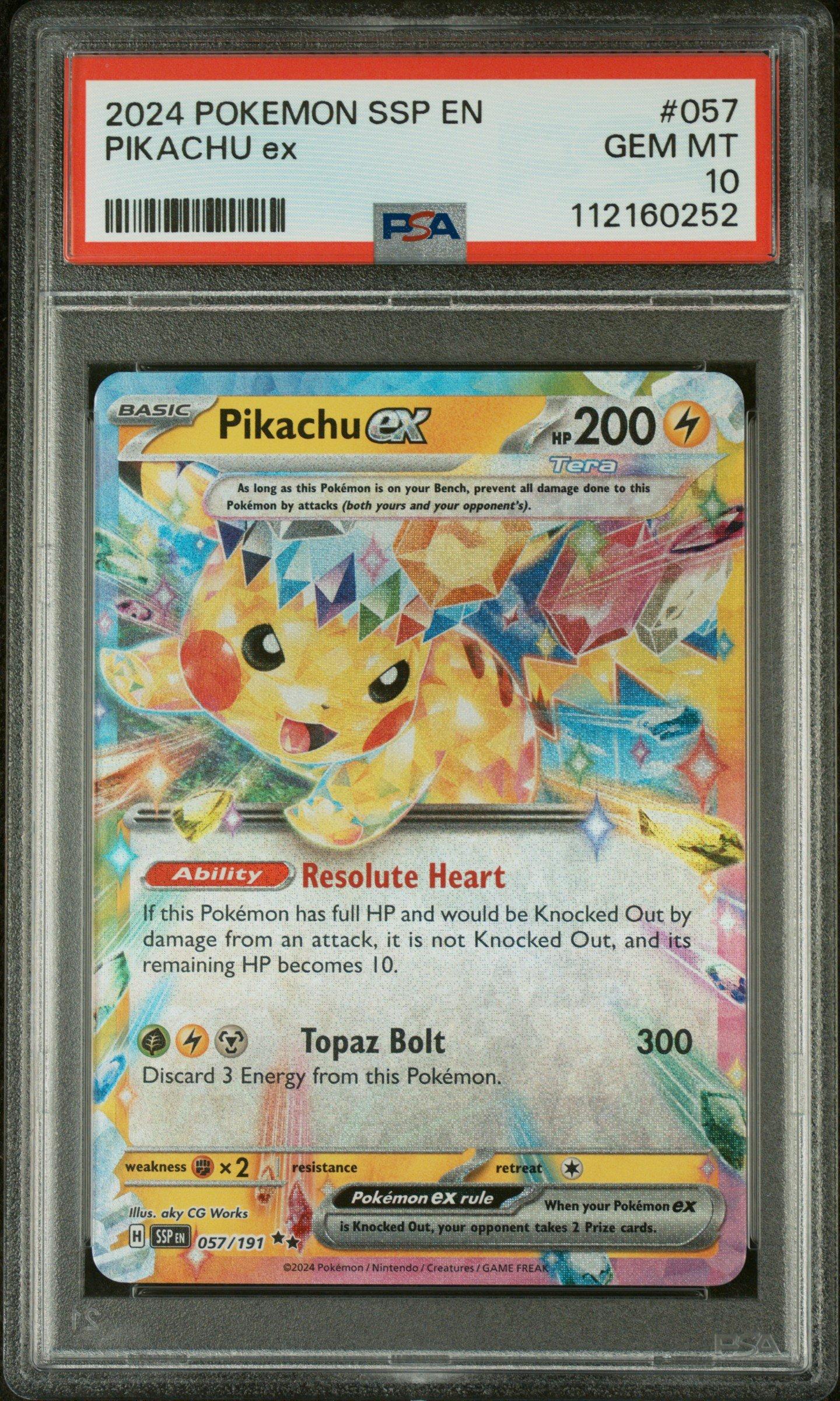 2024 Pokemon Ssp En-surging Sparks 057 Pikachu Ex PSA 10 Graded Card |  GameStop