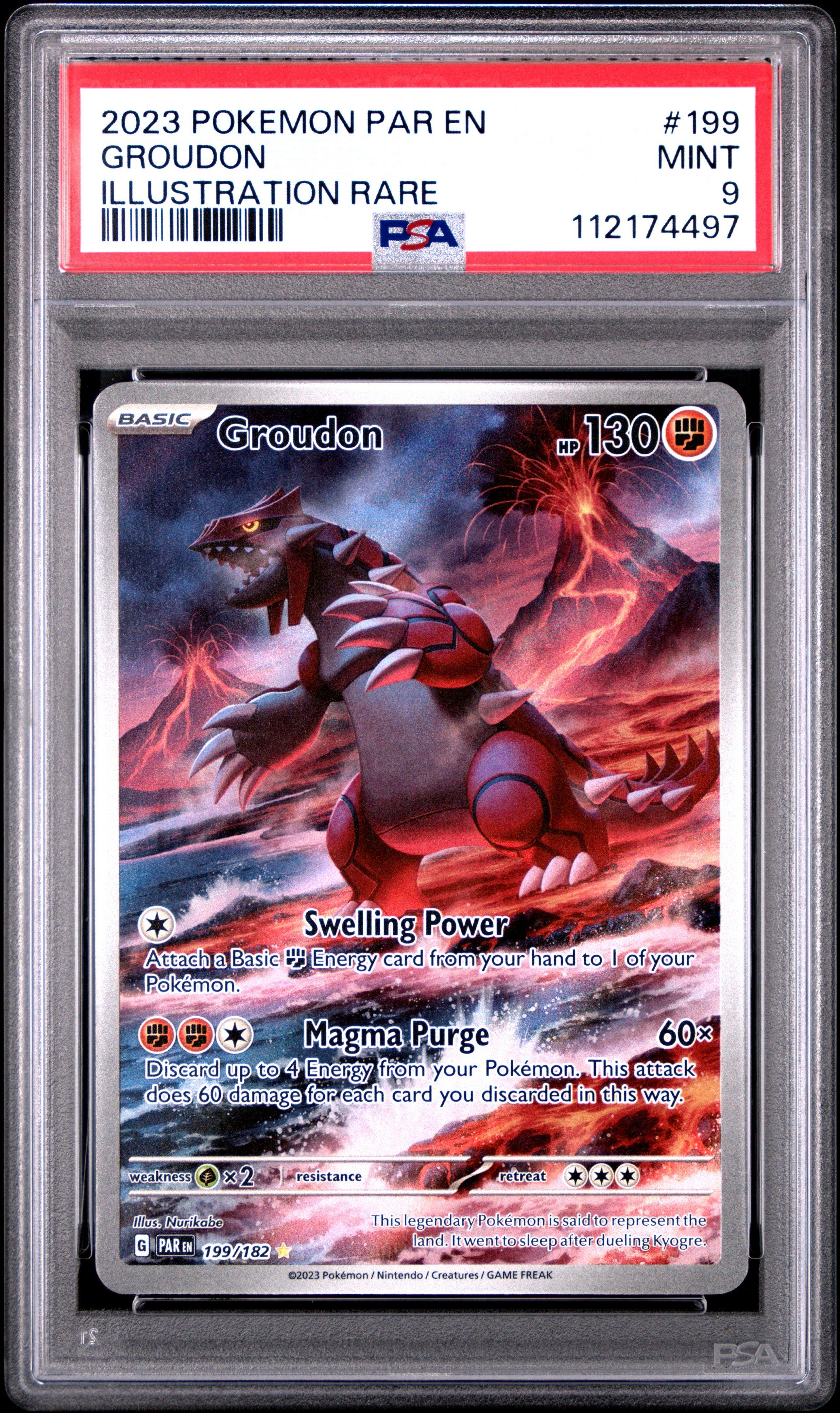 2023 Pokemon Par En-paradox Rift 199 Groudon Illustration Rare PSA