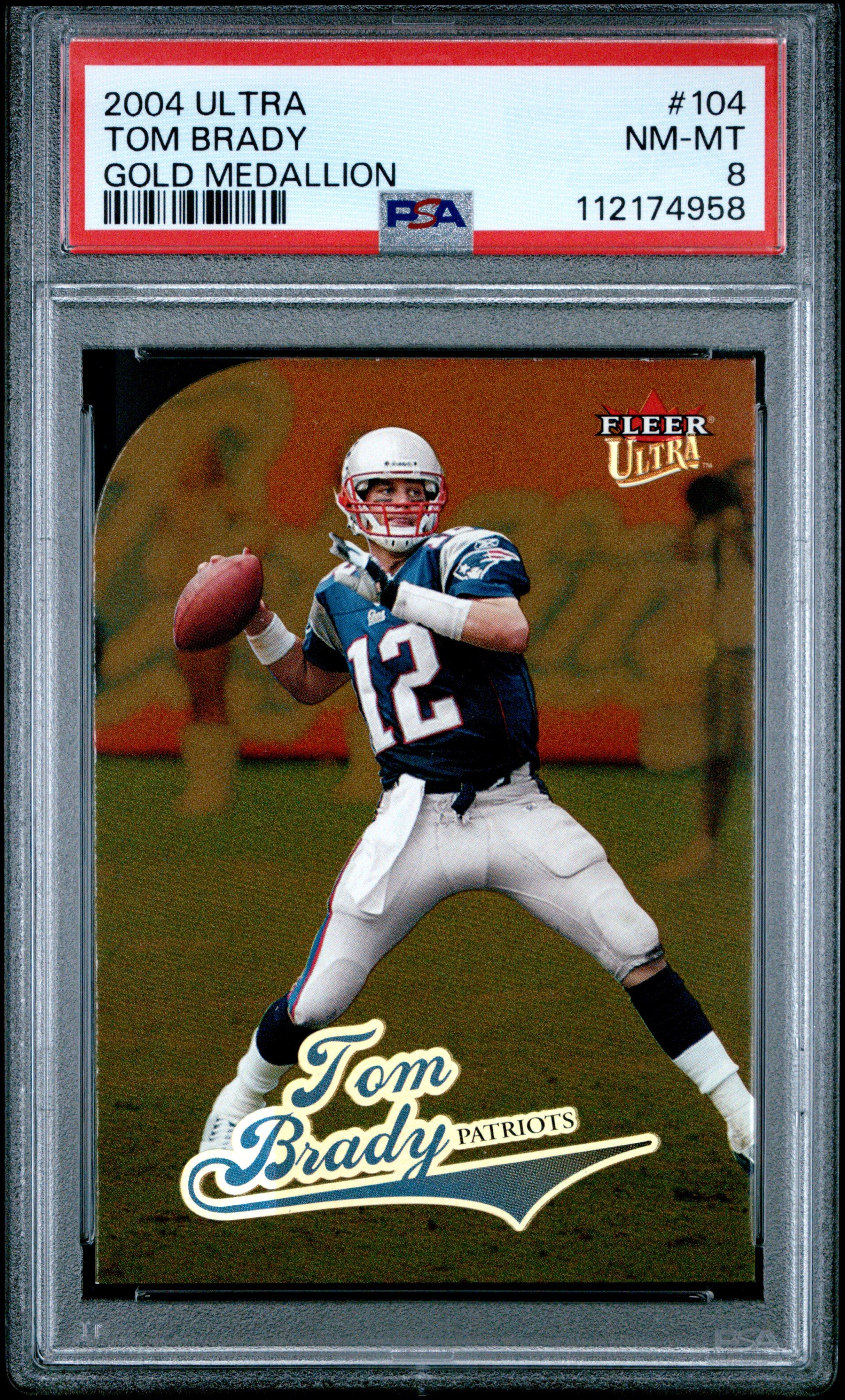 2004 Ultra 104 Tom Brady Gold Medallion PSA 8