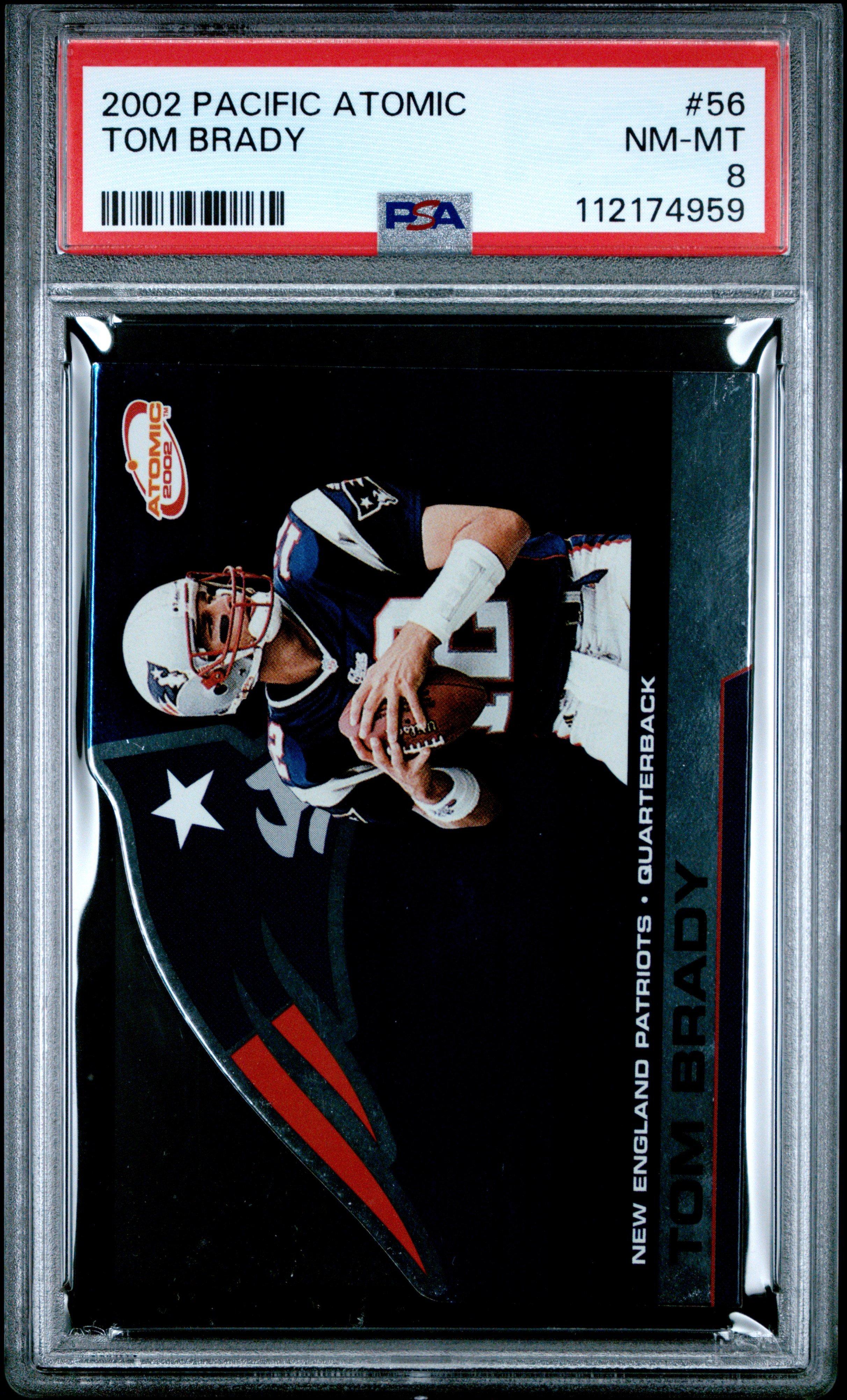 2002 Pacific Atomic 56 Tom Brady PSA 8