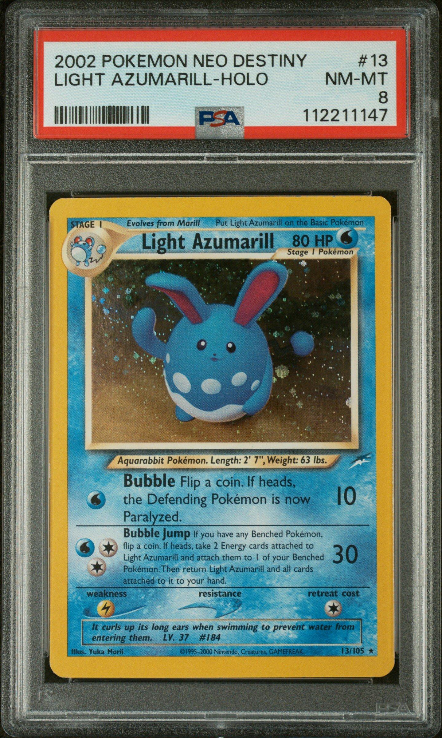 2002 Pokemon Neo Destiny 13 Light Azumarill-holo PSA