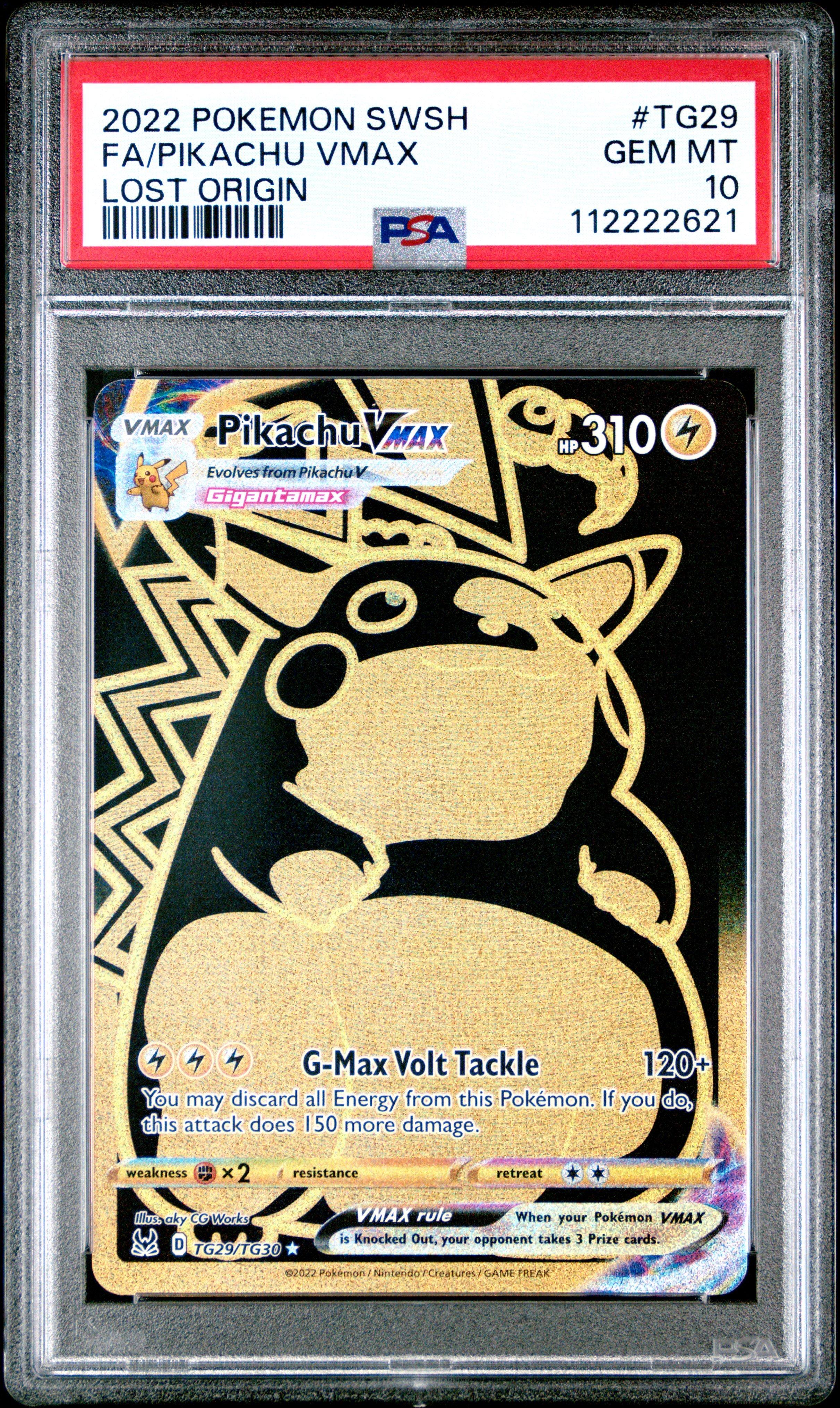 2022 Pokemon Sword & Shield Lost Origin Tg29 Full Art/pikachu Vmax