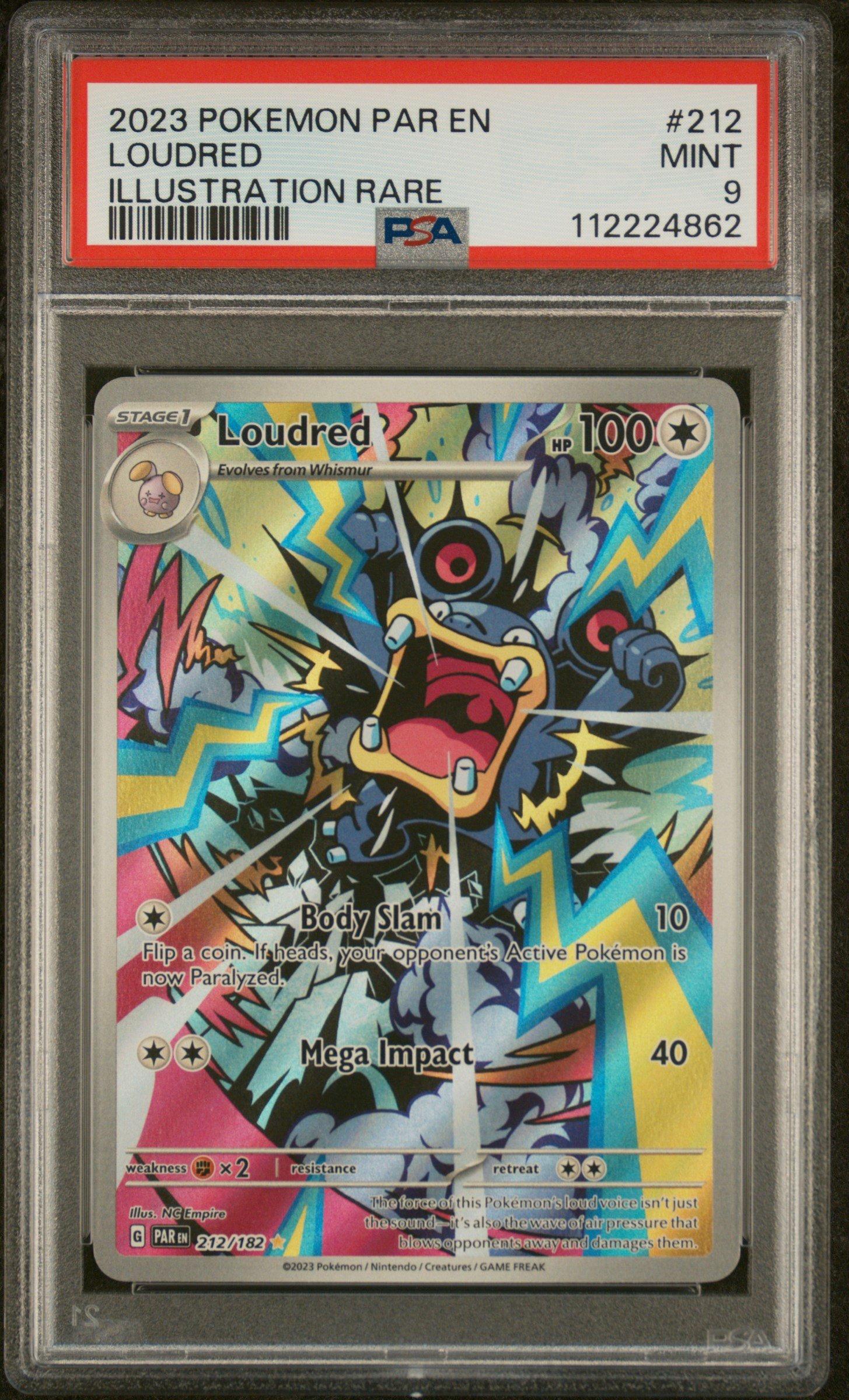 遊戯王　PSA ウルパラ 2023 Pokemon Par En-paradox Rift 212 Loudred Illustration