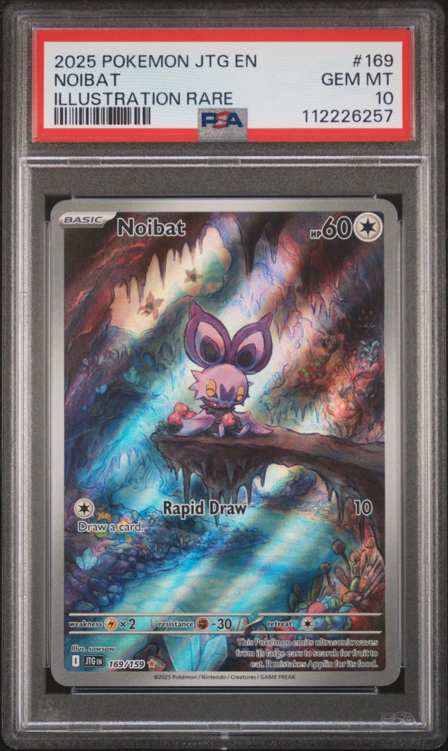 2025 Pokemon Jtg En-journey Together 169 Noibat Illustration Rare PSA