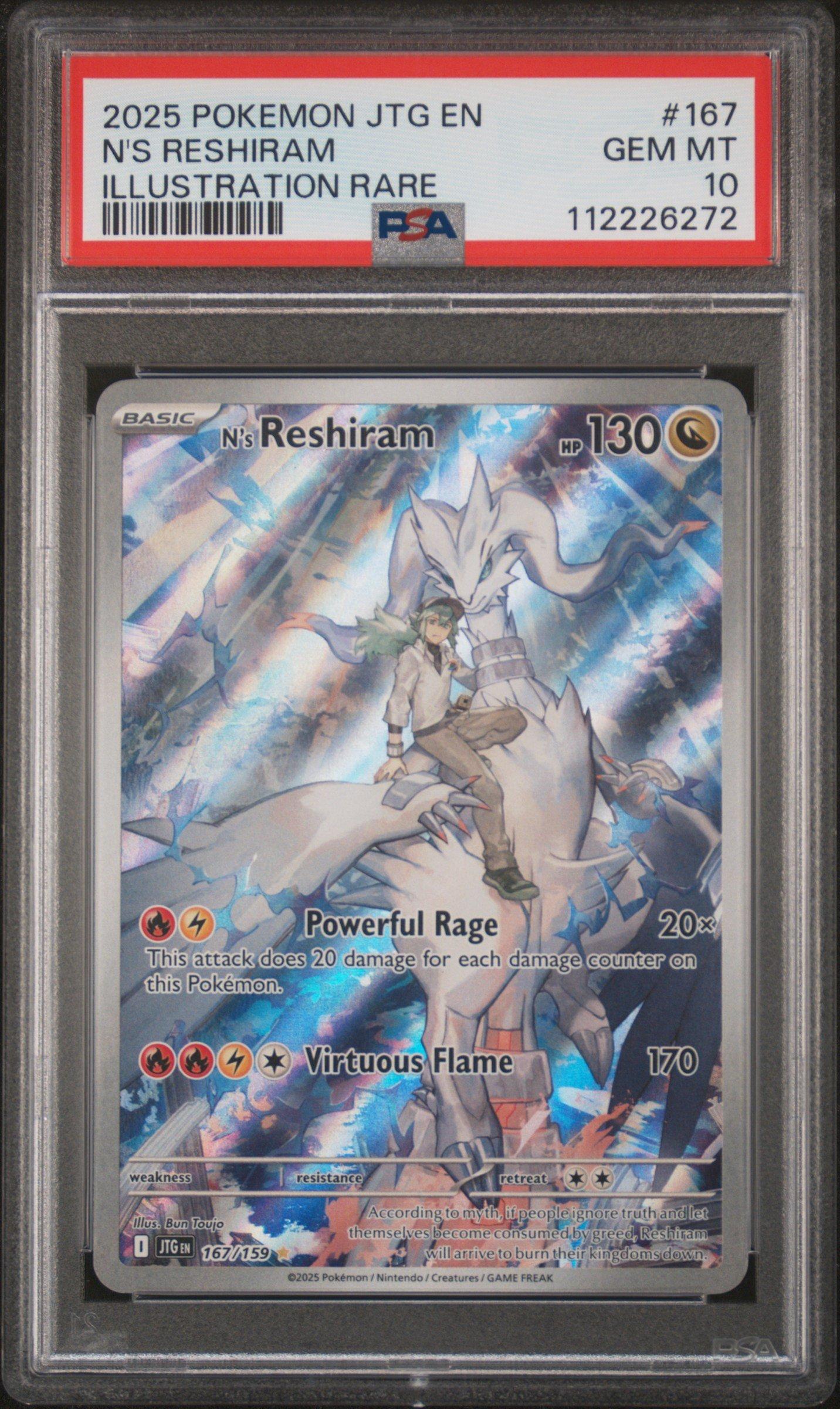 2025 Pokemon Jtg En-journey Together 167 N's Reshiram Illustration