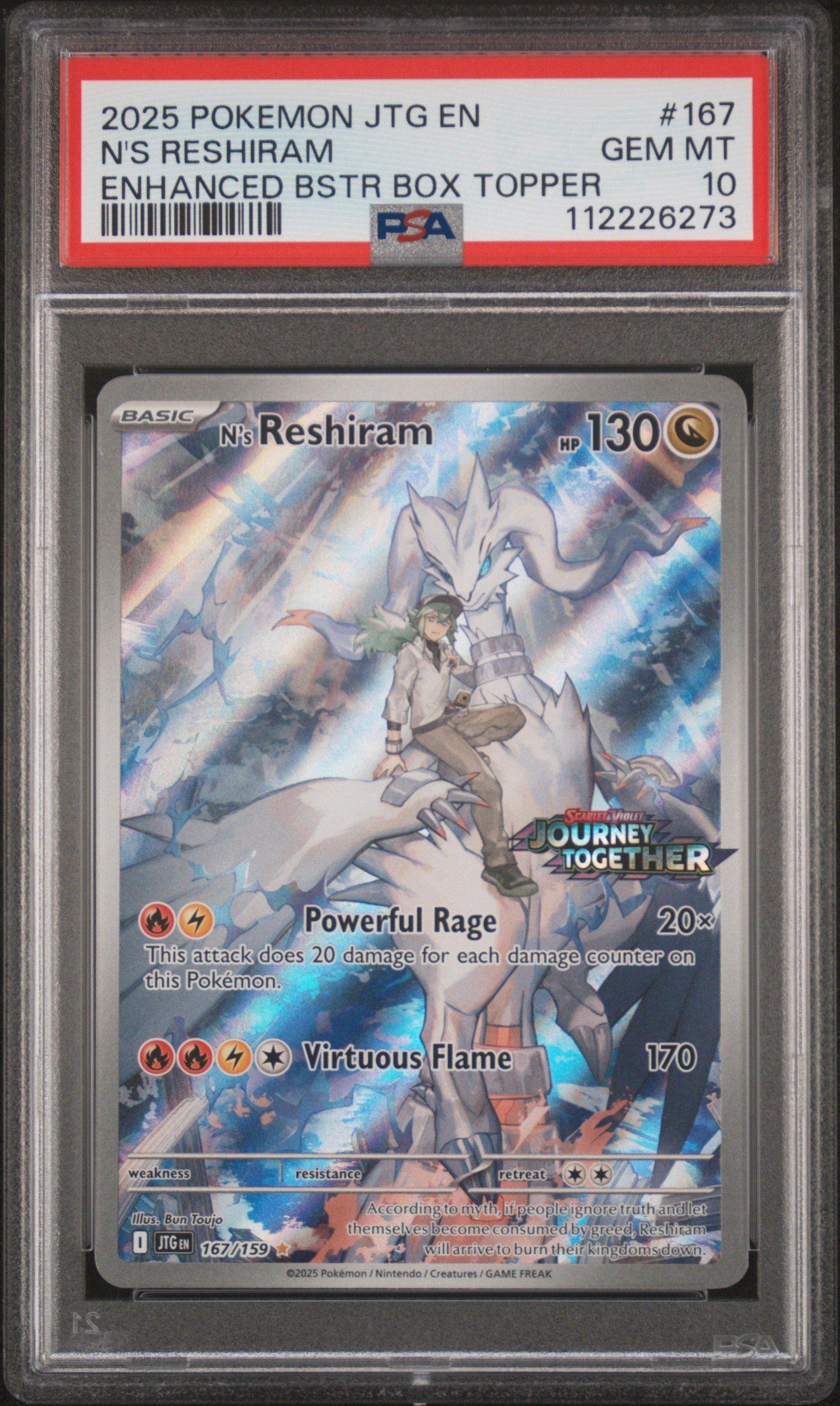 2025 Pokemon Jtg En-journey Together 167 N's Reshiram Enhanced