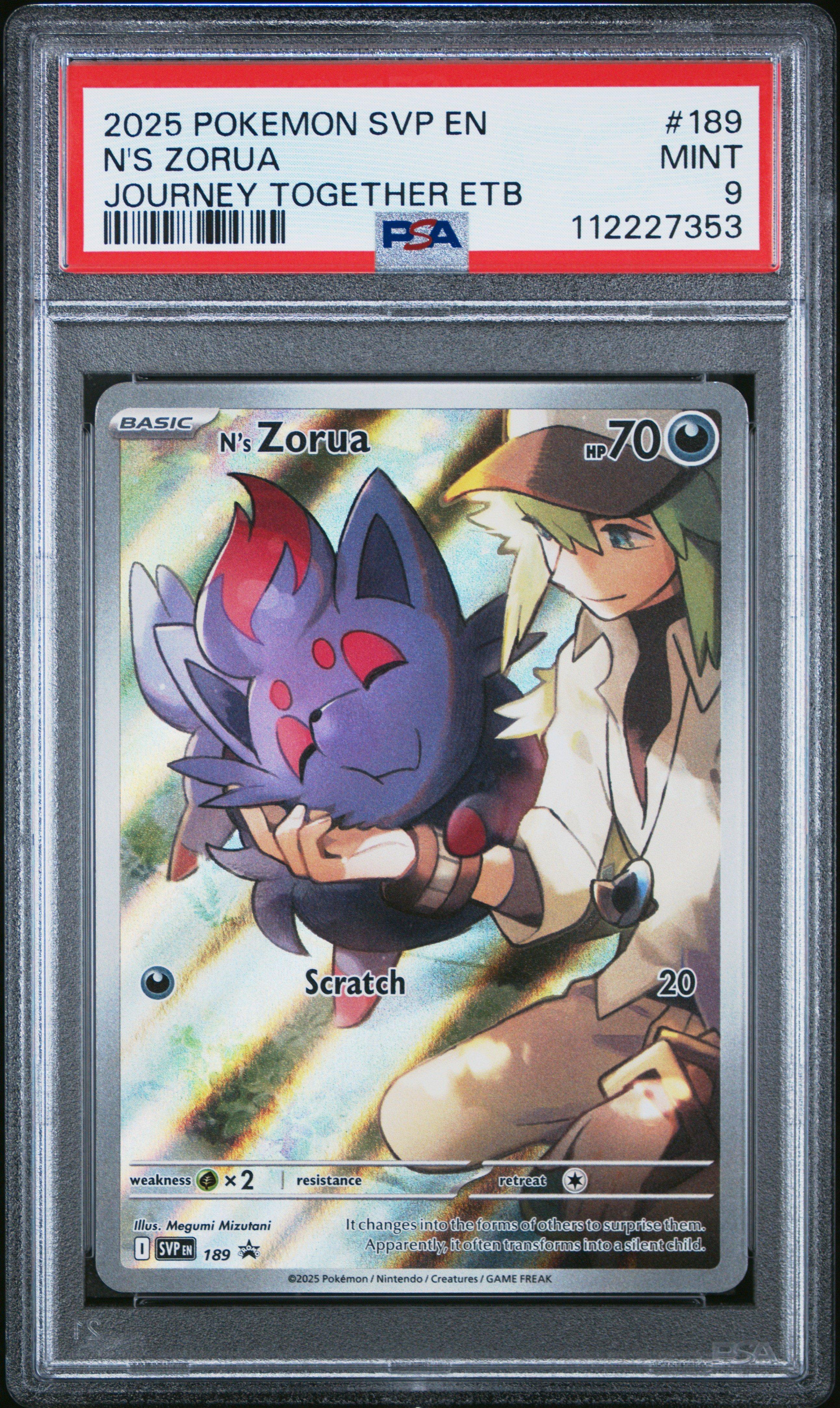 2025 Pokemon Svp En-sv Black Star Promo 189 N's Zorua Journey Together Elite Trainer Box PSA